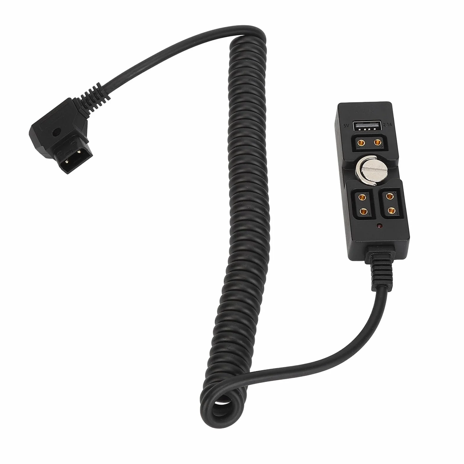 Rozdzielacz D-Tap Męski na 3-portowy żeński Kabel Zasilający ze Wskaźnikiem USB 5 V, Koncentrator Zasilacza D Tap Kompatybilny z Akumulatorem/monitorem z Mocowaniem V