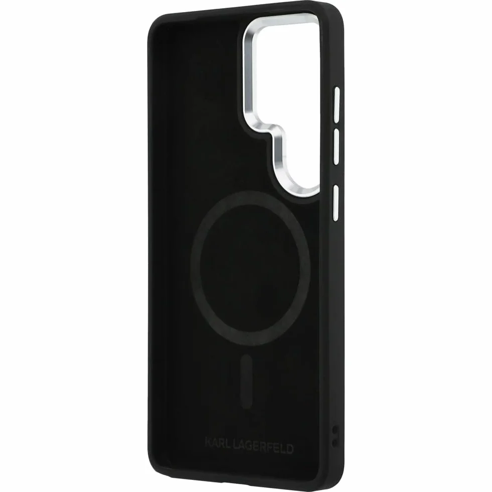 CG MOBILE Karl Lagerfeld wytłoczone inicjały pierścieniowe kompatybilne z MagSafe etui do Samsung Galaxy S26 Ultra (czarne)