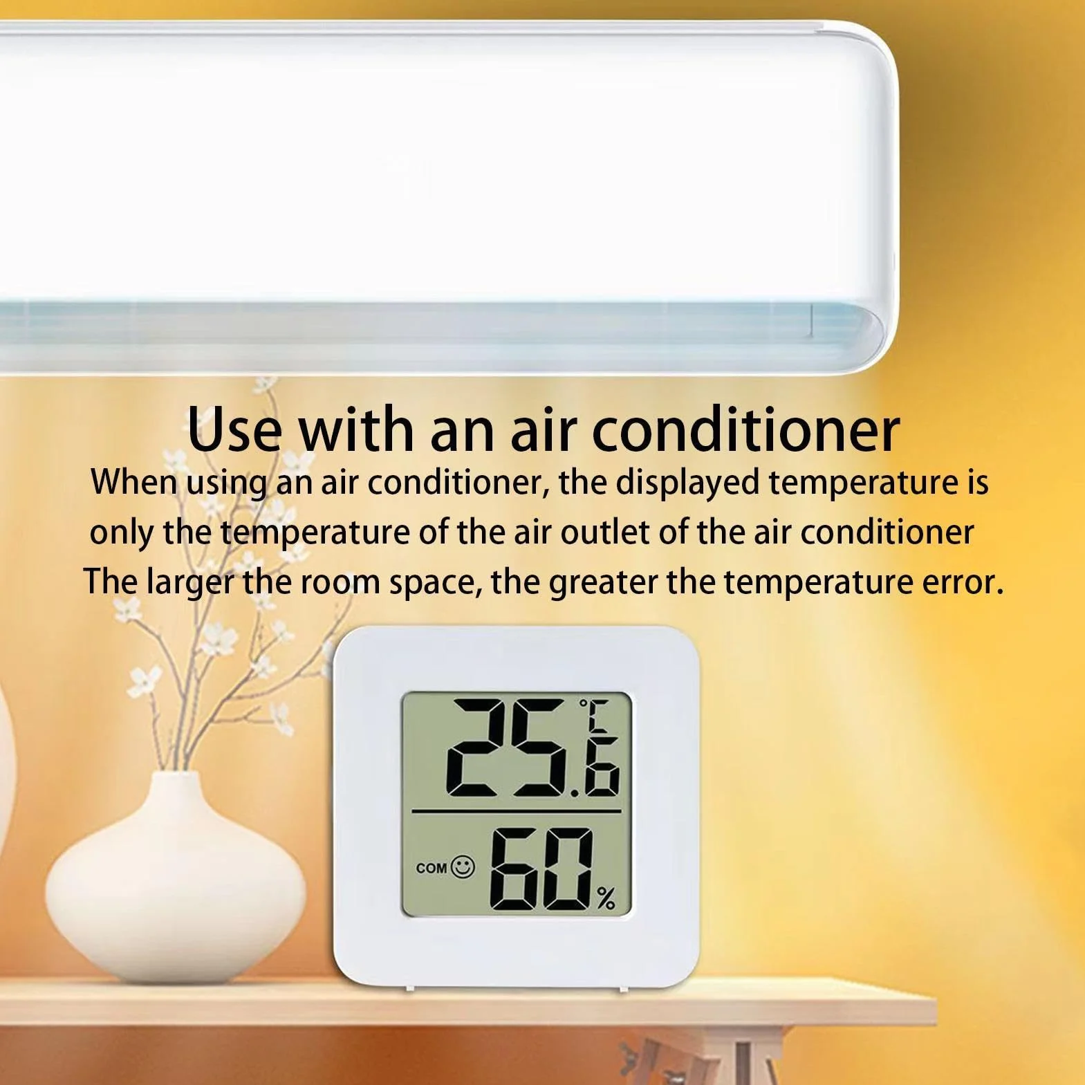 Monitor temperatury i wilgotno?ci w pomieszczeniu - Cyfrowy wska?nik ekspresji monitora temperatury i wilgotno?ci,Czujnik komfortu powietrza, elastyczny miernik wilgotno?ci do pokoju dzieci?cego, biur