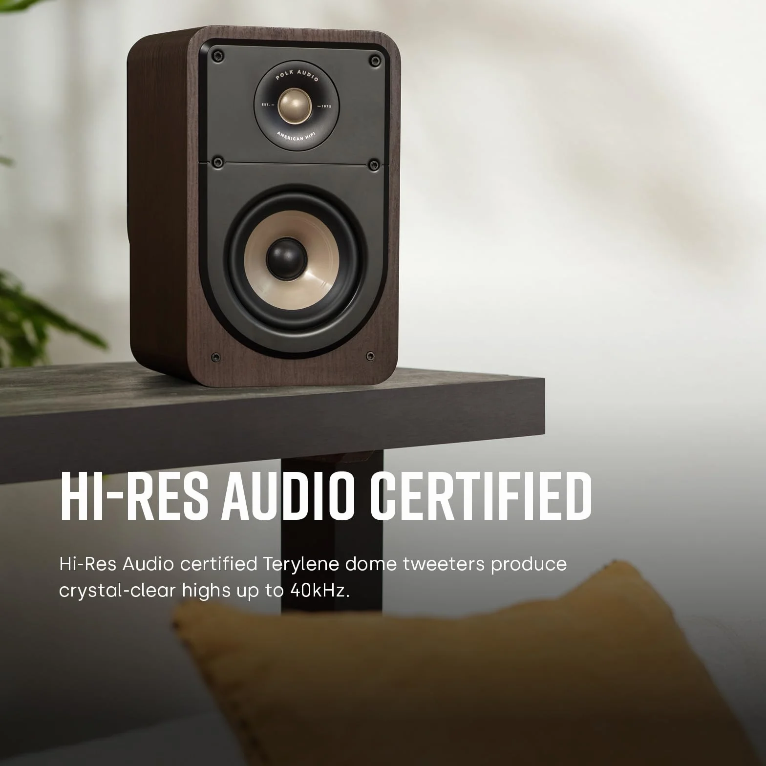 Polk Audio Signature Elite ES15 Głośniki do regału na książki, głośniki HiFi do systemu dźwięku kina domowego, Hi-Res Audio - czarne