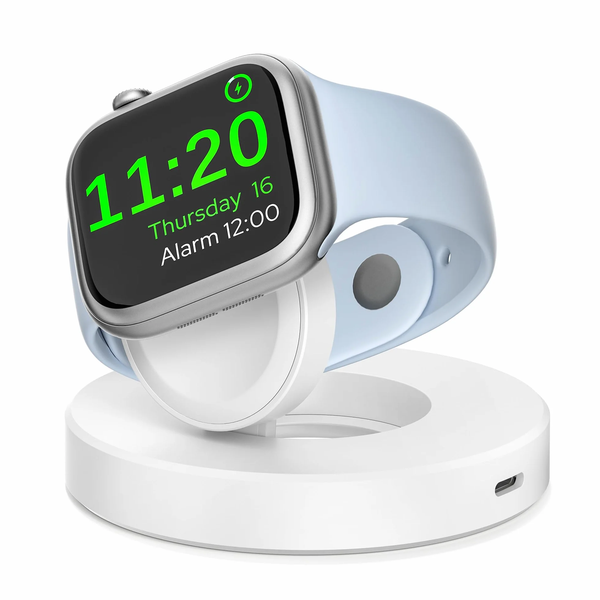 Elebase Ładowarka 5W do Apple Watch 11 z Portem Zasilania USBC i Lightning | Składany Magnetyczny Adapter, Bezprzewodowa Stacja Ładowania dla iWatch Series 10 9 8 7 6 5 4,Ultra SE 3 2 1