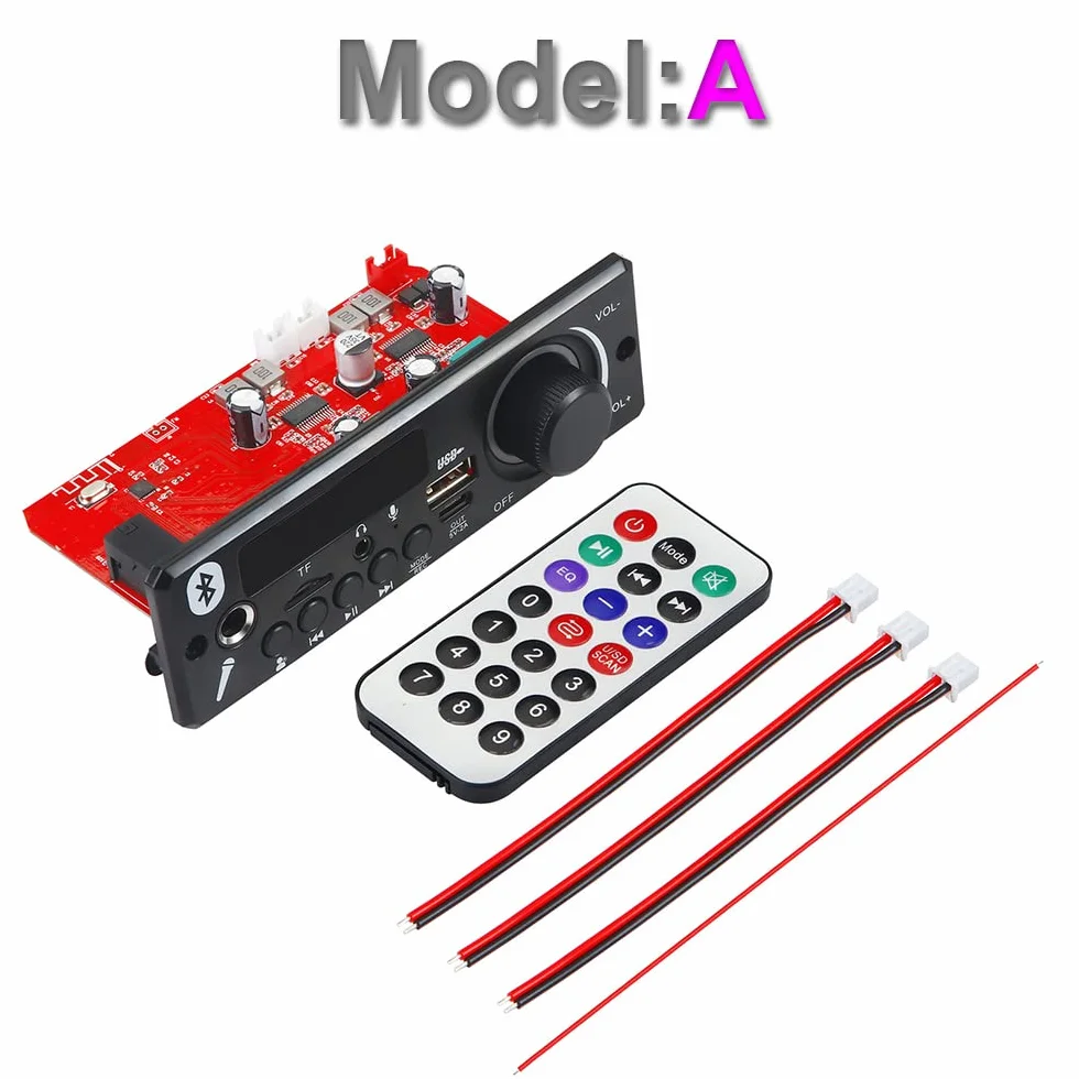 80W+80W Audio Digital Power Bluetooth Amplifier Board Decoder Car FM MP3 Player Module DIY USB AUX AMP DC8-24V (Color : C)