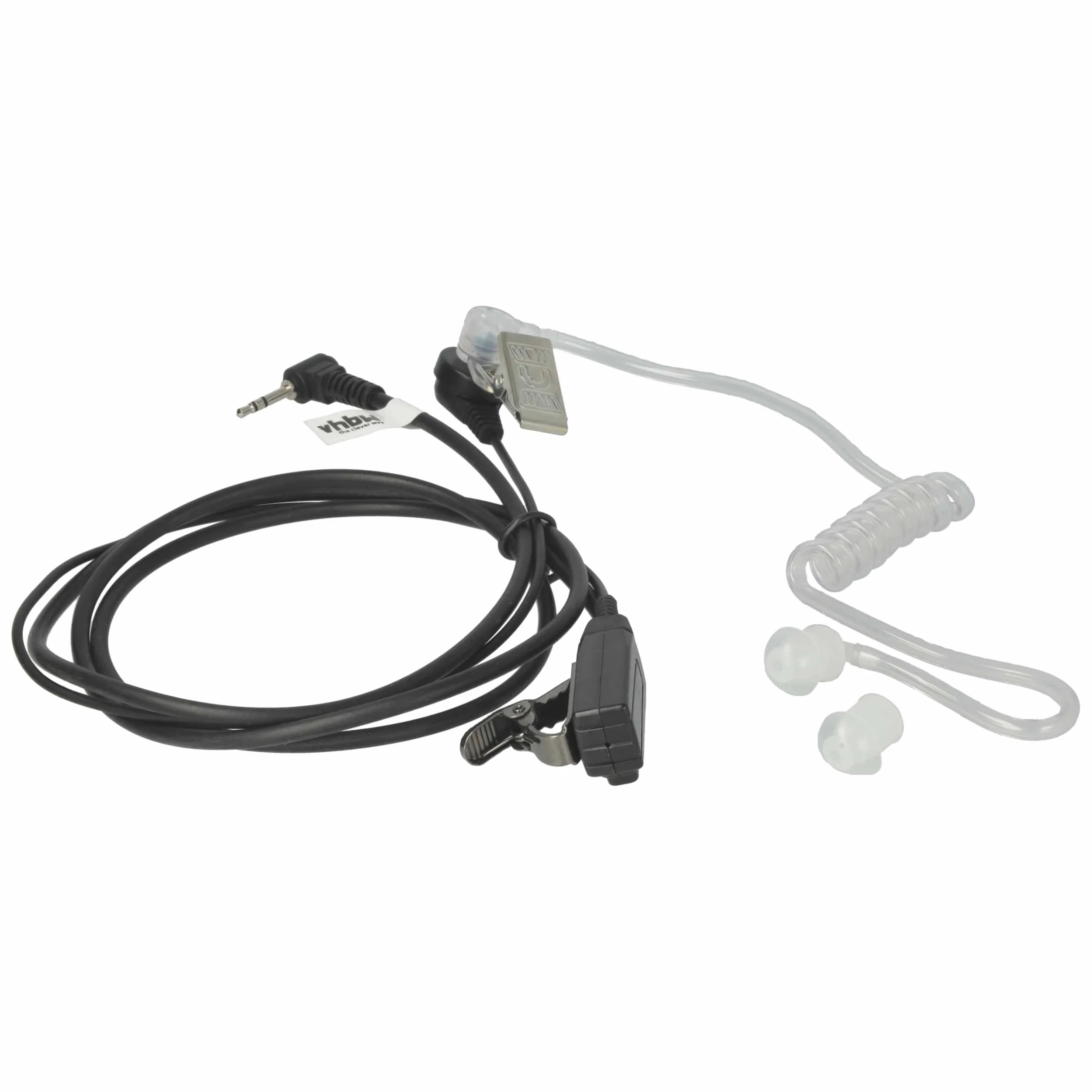 vhbw 10x zestaw słuchawkowy kompatybilny z Motorola MH230R, MC225R, MC220R, MB140R, MJ270R radiotelefon - czarny, przezroczysty wąż akustyczny