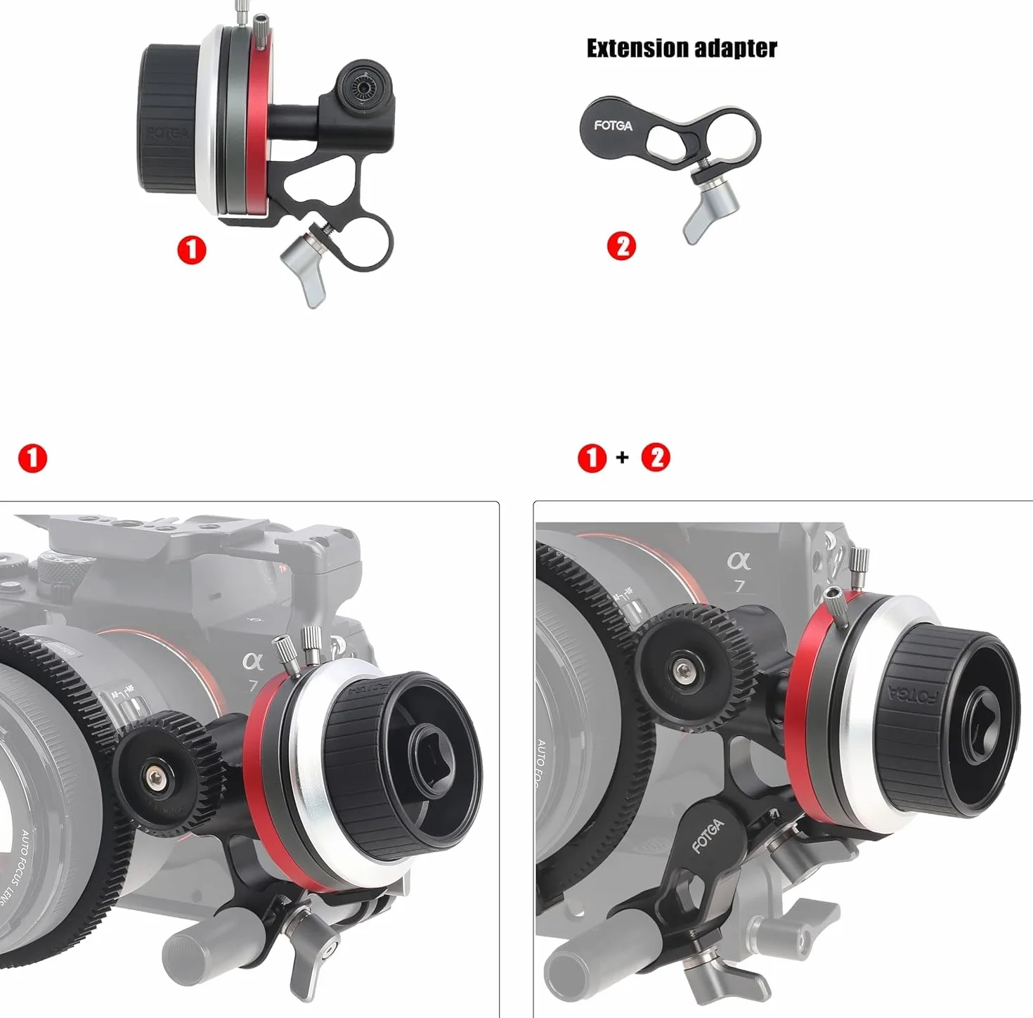 Hersmay Metal Mini Follow Focus z A/B Stops Aparat Podejście Dźwignia Kompatybilny 15 mm Rod Rig Amortyzacja No-Slip Handrad dla DSLR Kamera Kamera Klatka Rig