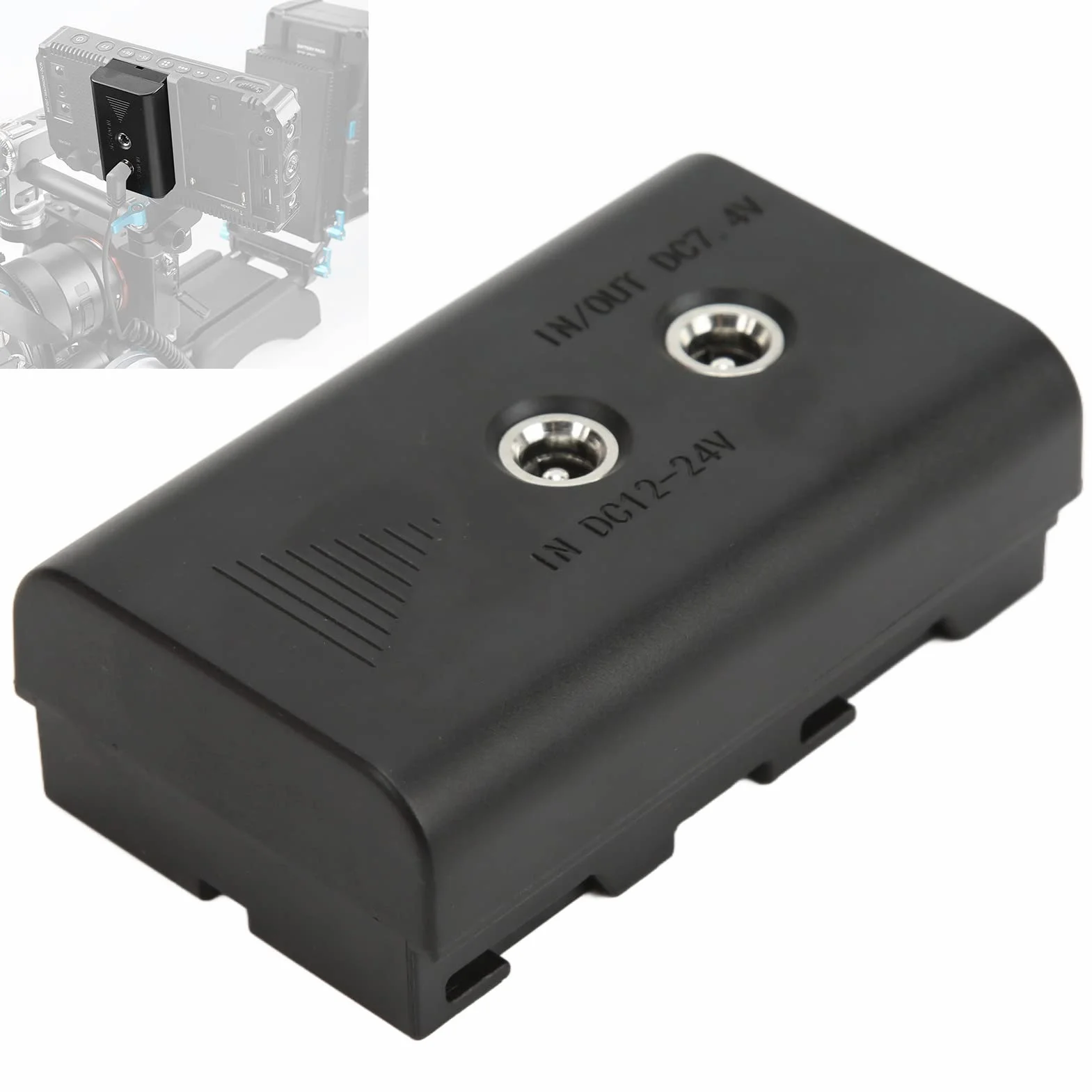 Imitacja Akumulatora NP-F550 Atrapa 7,4 V 3 A Bezpieczne 12-24 V do NP-F570 NP-F970