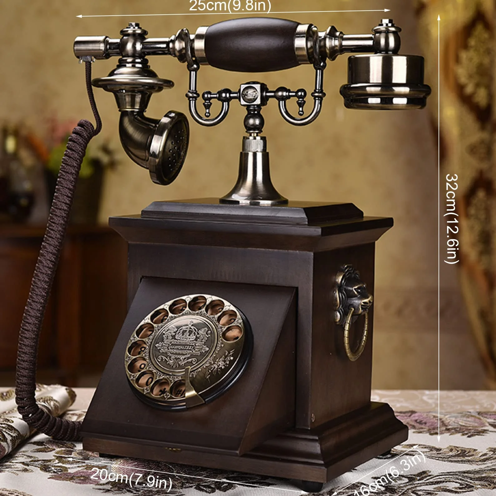 Zabytkowe Telefony Stacjonarne, Europejskie Antyczne Telefony Z Tarczą Obrotową, Retro Telefony Stacjonarne Na Biurko, Telefony Przewodowe