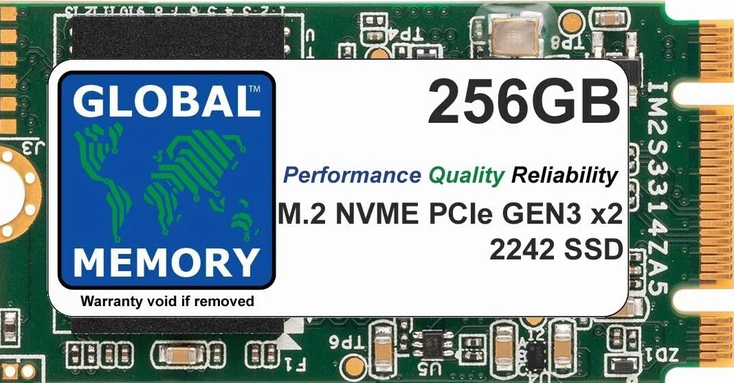 Dysk SSD 256 GB M.2 2242 PCIe Gen3 x2 NVMe Solid State Drive (SSD) do laptopów/komputerów stacjonarnych/serwerów/stacji roboczych/płyt głównych