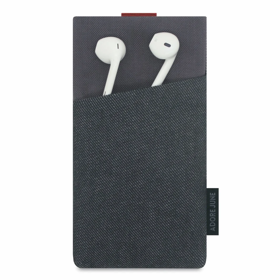Adore June Clive Series etui do Apple iPhone X z dodatkową przegrodą (efekt czyszczenia wyświetlacza) - czarny/szary