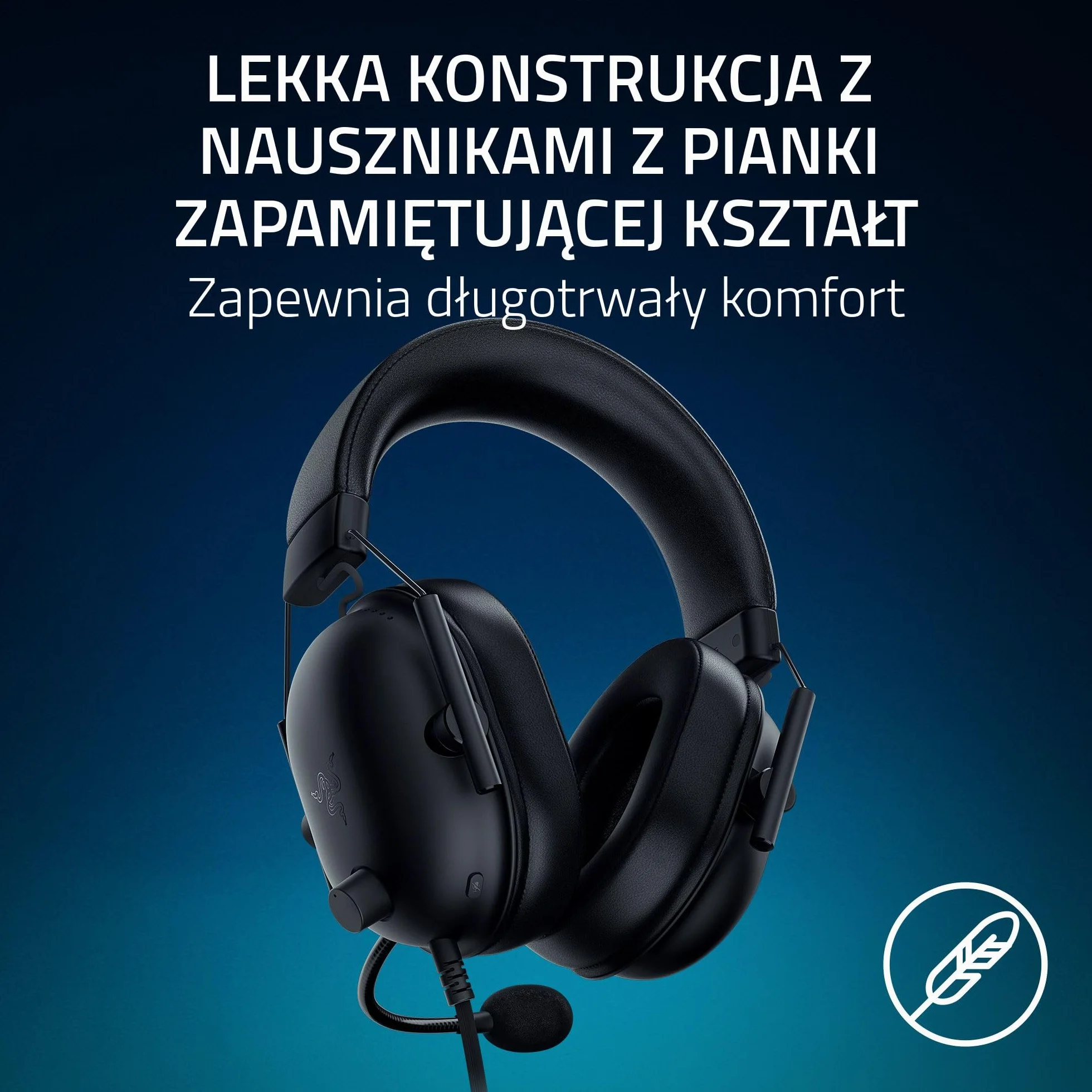 Razer Blackshark V2 X (PlayStation) - przewodowy e-sportowy zestaw słuchawkowy do konsoli PlayStation (240g, mikrofon kardioidalny, przetworniki 50mm, pasywna redukcja szumów, złącze 3,5mm) Czarny