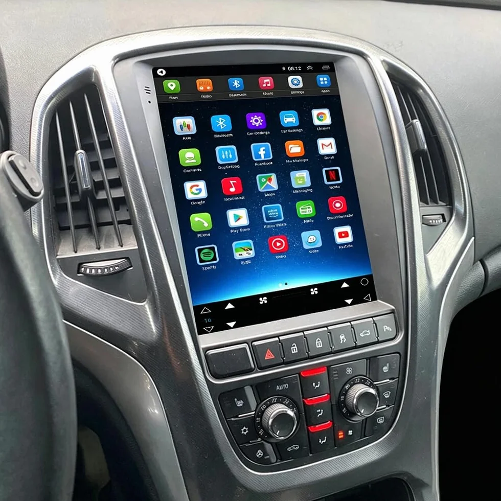 BYNYXI 24.6 cm 4 GB + 64 GB bezprzewodowe i przewodowe radio samochodowe kompatybilne z Vauxhall Astra, Buick Excelle, Android 14, nawigacja GPS, Wi-Fi, Bluetooth, radio MP3, sterowanie głosem, ekran