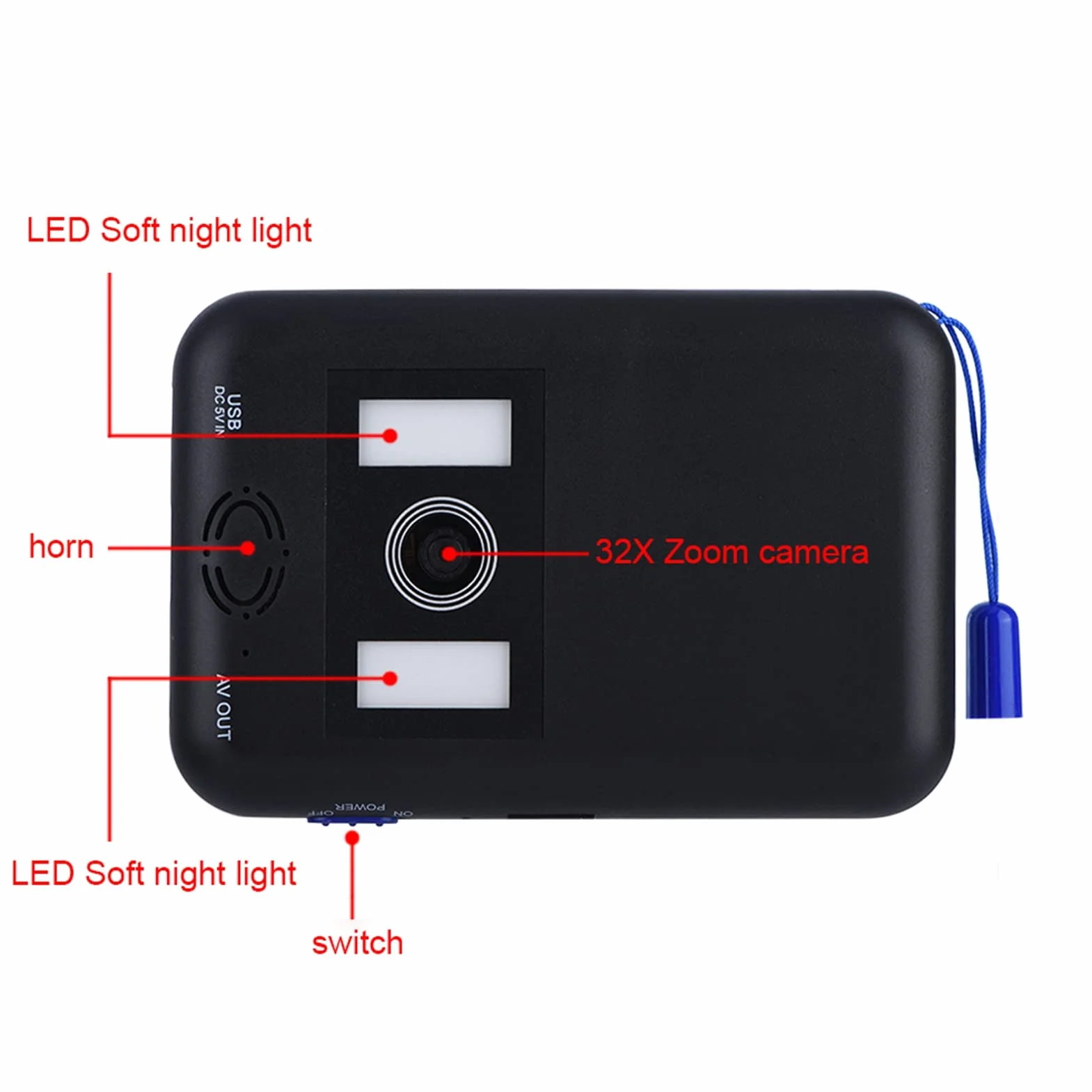 Lupa cyfrowa, przenośna ręczna elektroniczna pomoc do czytania 2-krotny-32-krotny zoom 3,5-calowa lupa wideo TFT LCD, obsługa wyjścia AV do telewizora, interfejs Mini USB, dla słabego widzenia