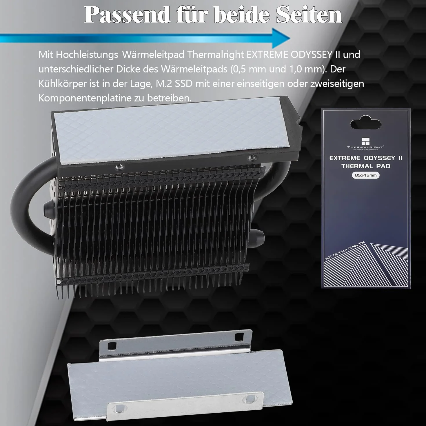 Thermalright HR-09 2280 PRO Black radiator dwustronny SSD 2280 z podkładką termiczną do komputera stacjonarnego