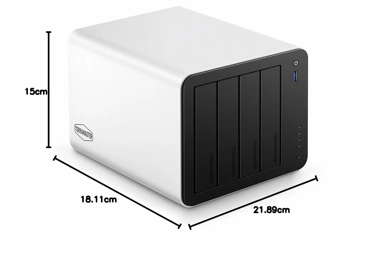 TERRAMASTER F4-425 Plus NAS Storage – 4-kieszeniowy Procesor Intel N150 Quad-Core, 16 GB Pamięci RAM DDR5, 2 Porty LAN 5GbE, 3 Gniazda M.2, Pamięć Sieciowa, Serwer Multimedialny (Bez Dysków)