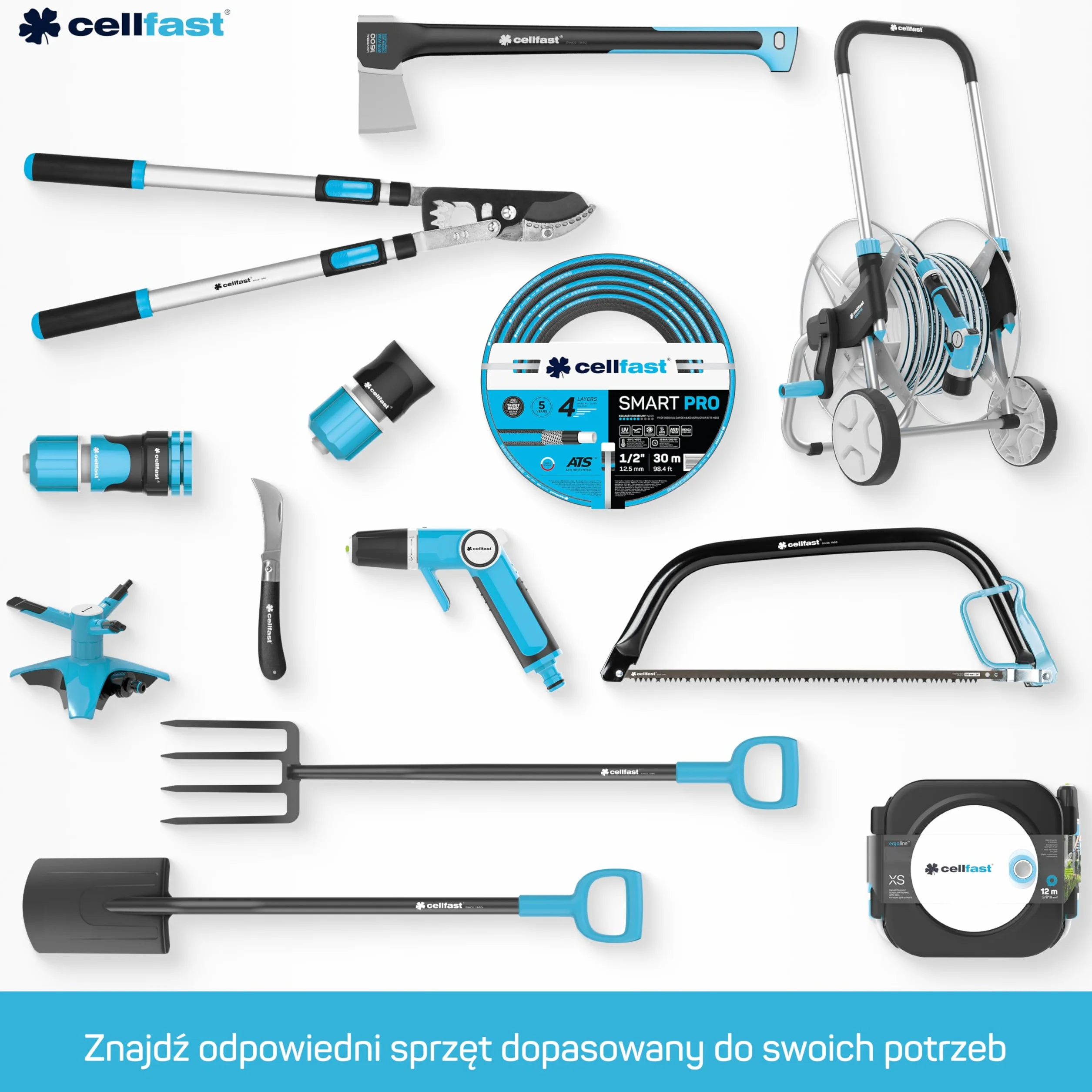 Cellfast Szpadel Ogrodowy Prosty Energo ze Stali Borowej 123x20 cm