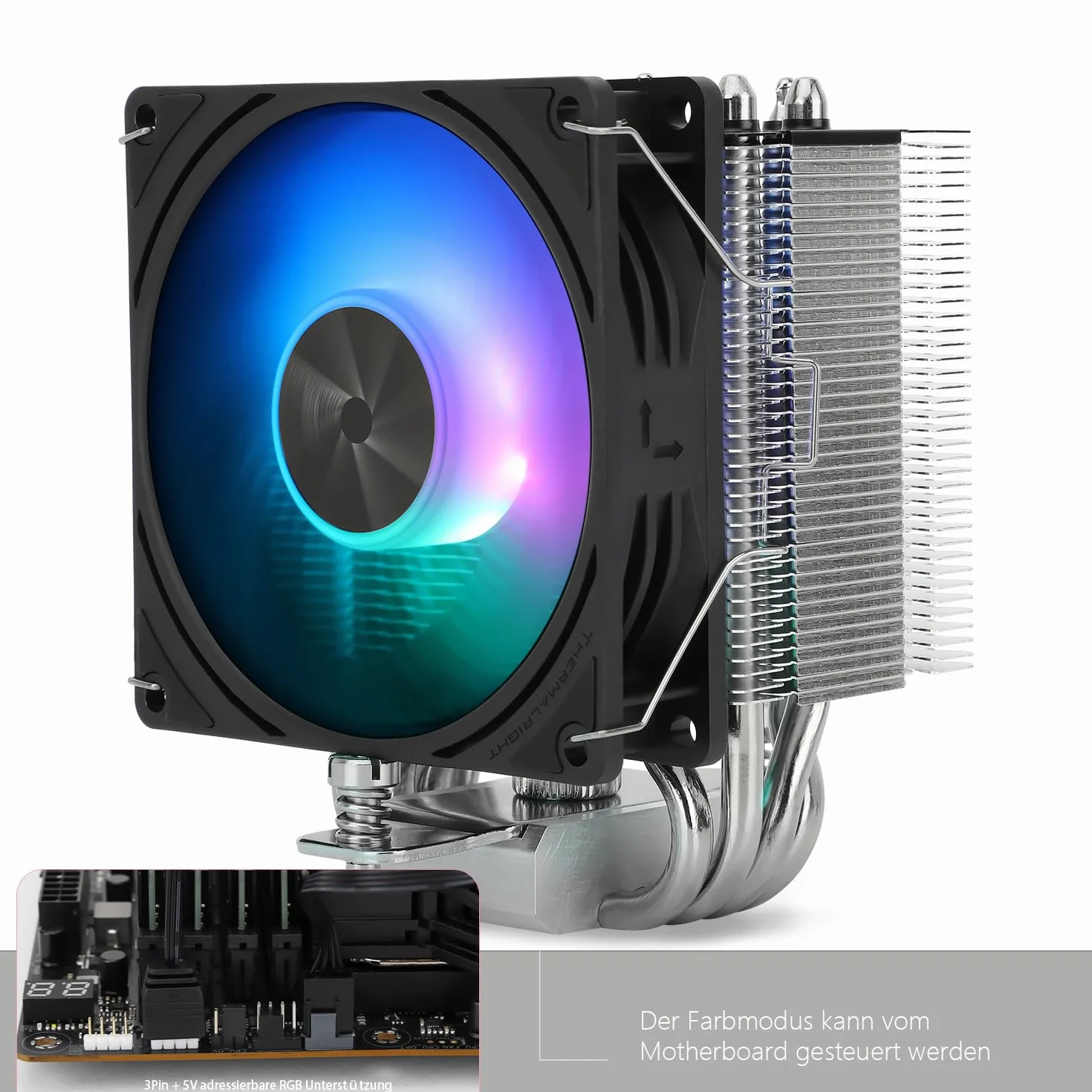 Thermalright Assassin X 90 SE ARGB wentylator chłodzący CPU, 4 rury cieplne, wentylator TL-P9-S PWM ARGB, radiator komputerowy, CPU, technologia AGHP 4.0, do AMD AM4 AM5/Intel LGA 1150/1151/1200/1700