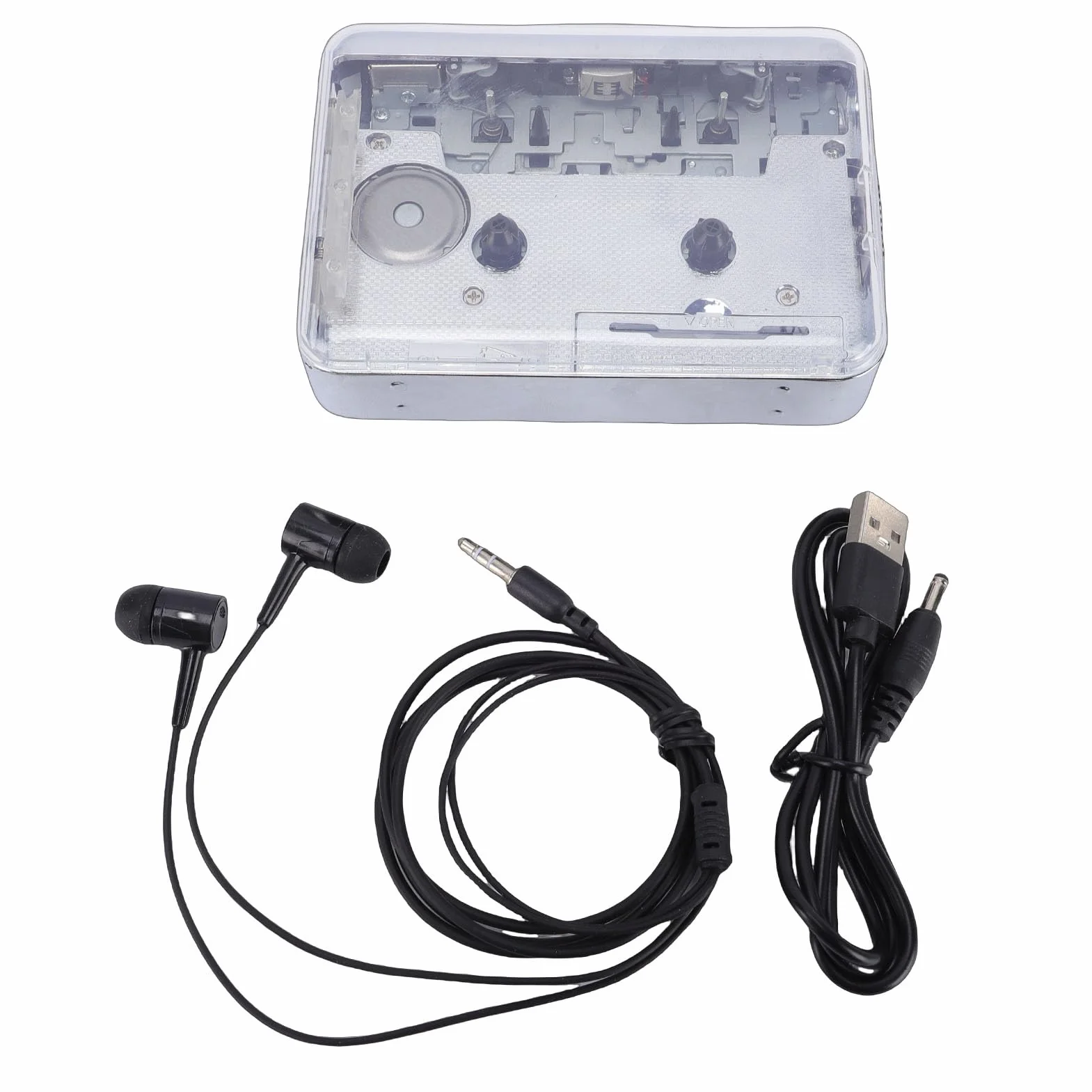 Odtwarzacz Kasetowy, Konwerter Kasetowy USB na MP3 z Dwoma Głośnikami i Gniazdem Słuchawkowym, Przenośny Odtwarzacz dla Entuzjastów Muzyki, Zasilany baterią lub USB