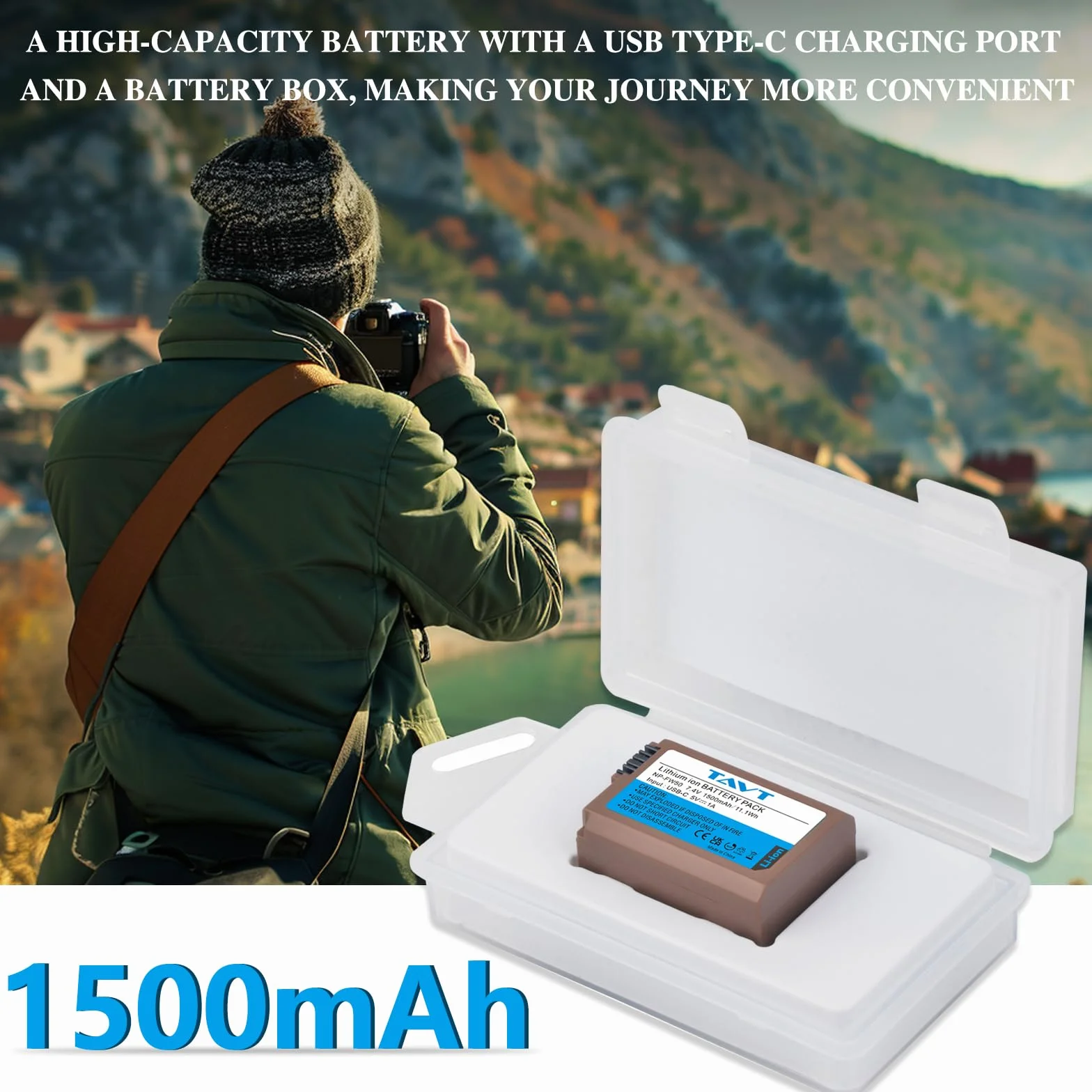 1500 mAh NP-FW50 akumulator do Sony ZV-E10, A3000 A5000 A5100 A6000 A6300 A6500 A6400, A7R, A7R II, A7, A7 II, A7S II, A7S, DSC-RX10 II/III/IV, IV, A33 A35 A37 A55 NEX-3 NEX-5N NEX-6