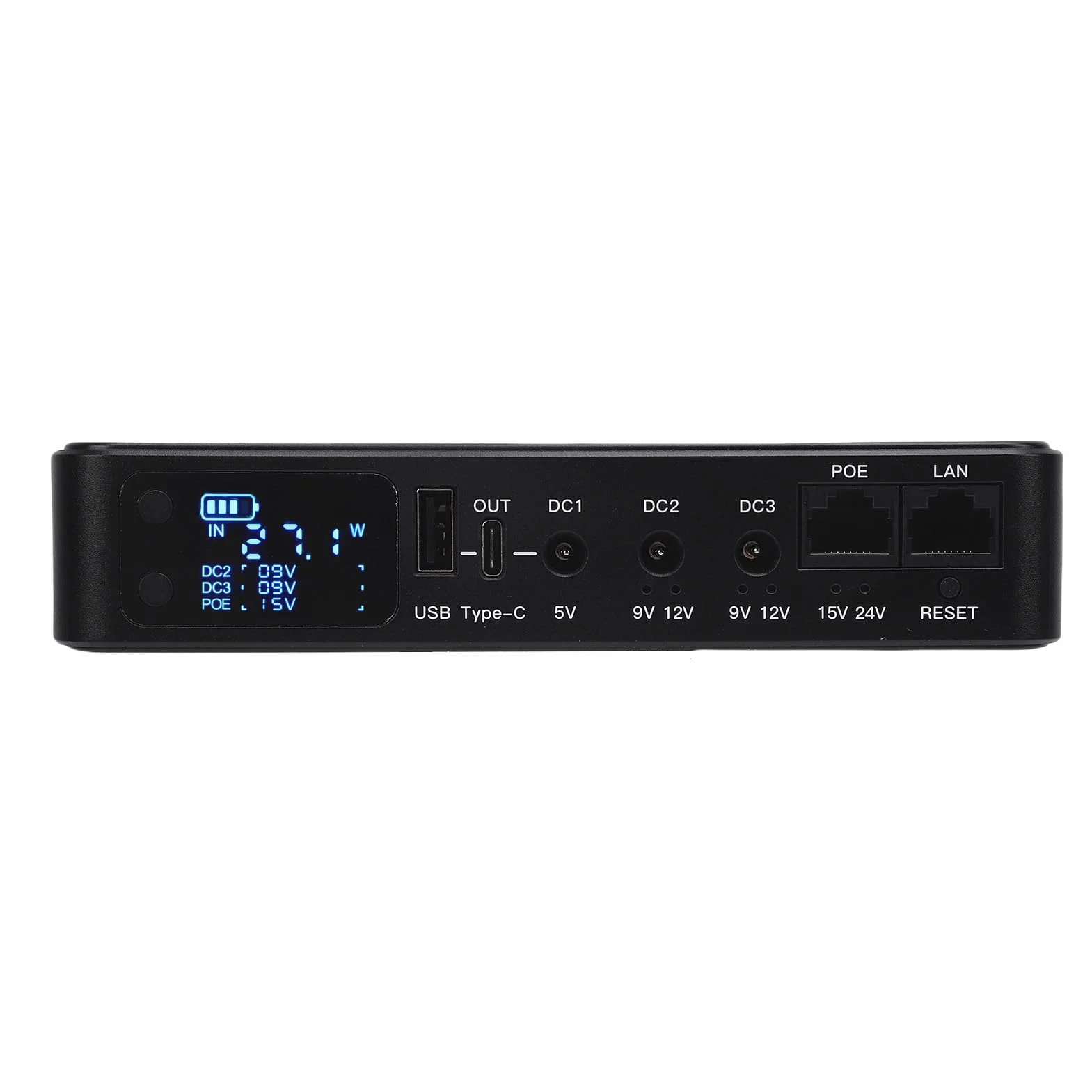 Mini UPS Bateryjna Kopia Zapasowa Cyfrowa Wyświetlacz 10400 MAh Poe 15V 24V USB 5V 9V 12V Nieprzeprawny Zasilacz dla Modemu Routera (wtyczka UE)