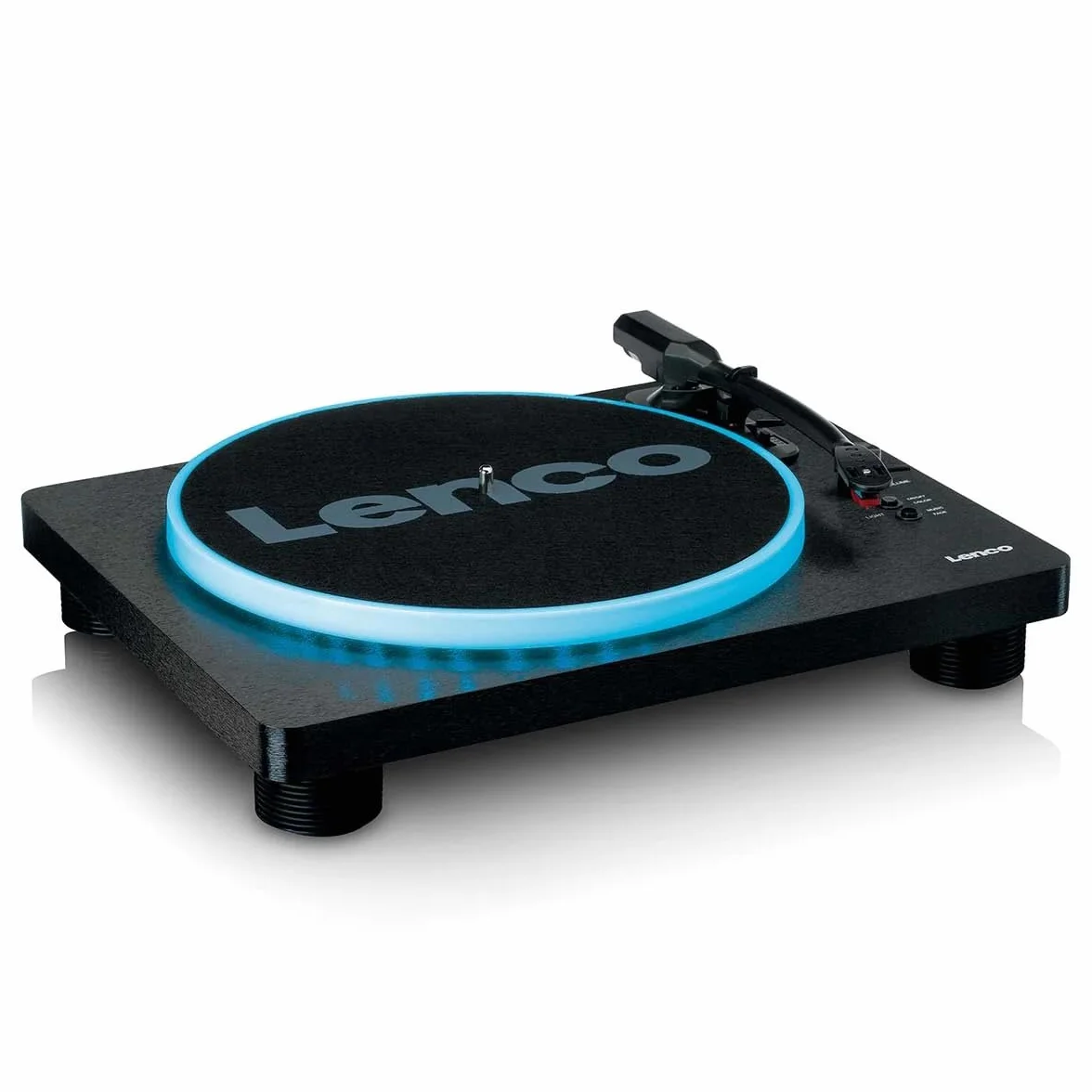 Lenco LS-50 – gramofon z głośnikiem – talerz gramofonowy LED – USB – napęd pasowy – przedwzmacniacz – 33, 45 i 78 obr./min – automatyczne zatrzymanie – winyl do MP3 – czarny