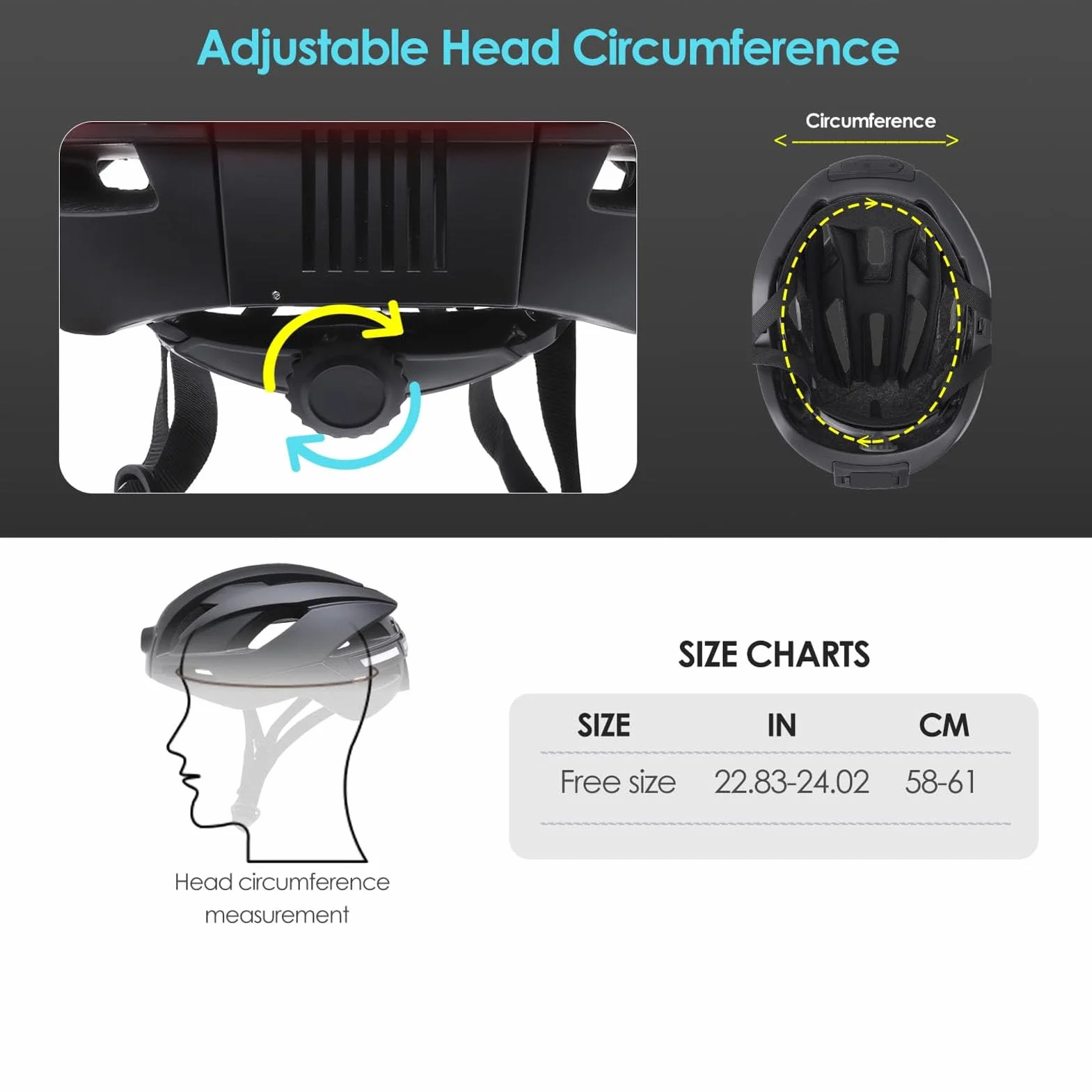 Cuifati Inteligentny Kask Bluetooth, 1080p HD Camera Połączenie Wi -Fi Smart Cycling Helask z Obiektywem o Szerokości 170 °, Hełm Rowerowy z kamerą do Jazdy EBike Electric Scooter