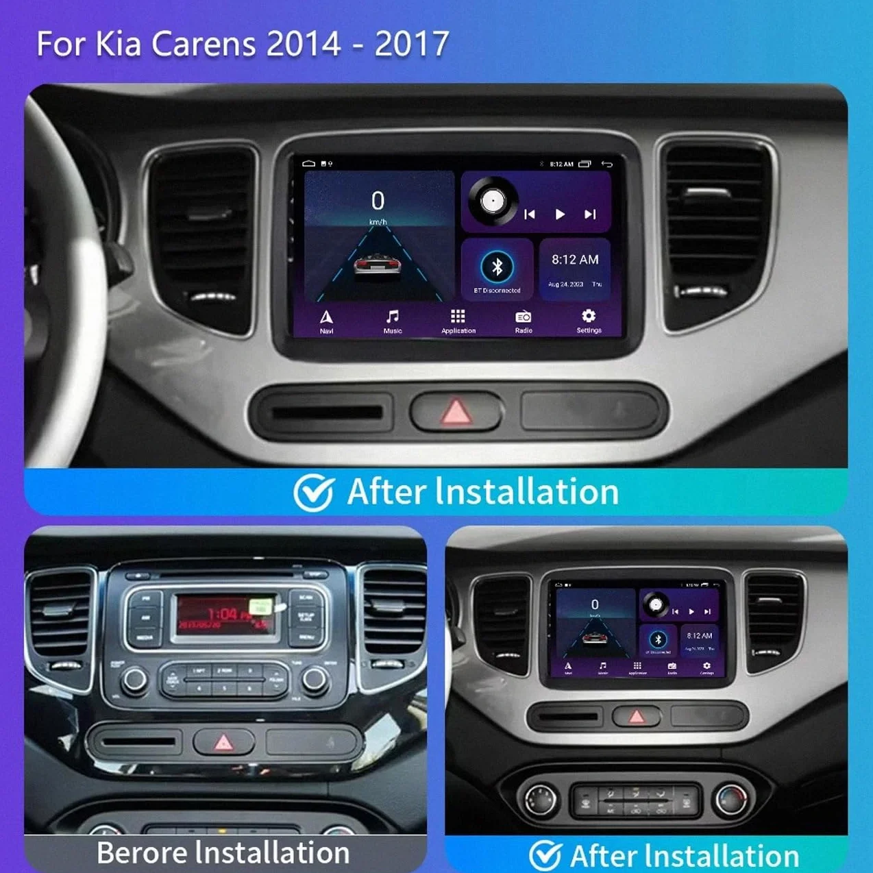 Odtwarzacz Multimedialny 2-Din dla Honda Jazz 1 GD LHD 2001-2008 Bezprzewodowe Carplay I Android Auto, Pojemnościowy Ekran Dotykowy, Nawigacja Gps Radio Fm Z, 4 Rdzeń 1G+16G