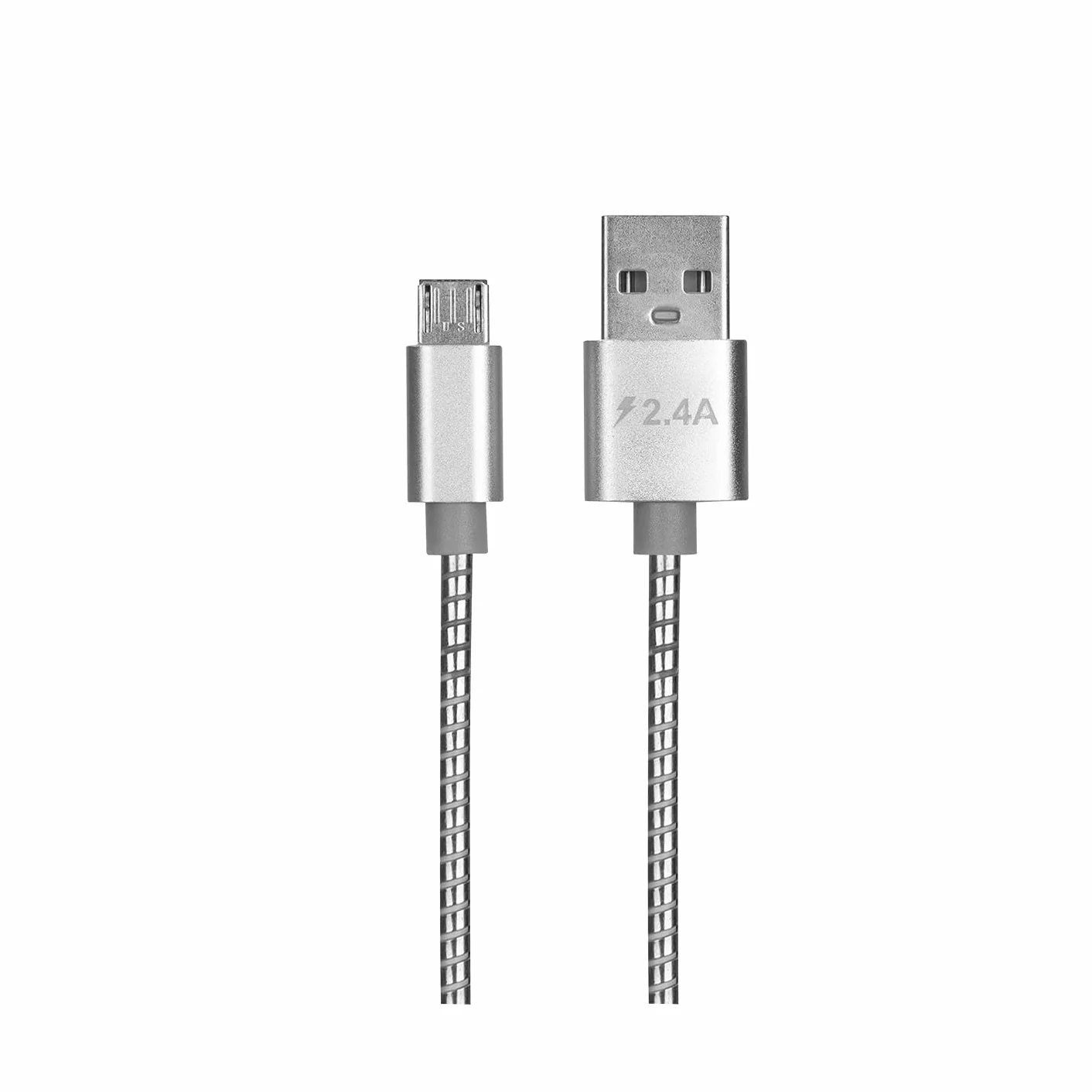 Hytech HY-X62 3,4 A kabel micro USB do szybkiego ładowania 2 USB metalowa ładowarka samochodowa srebrna