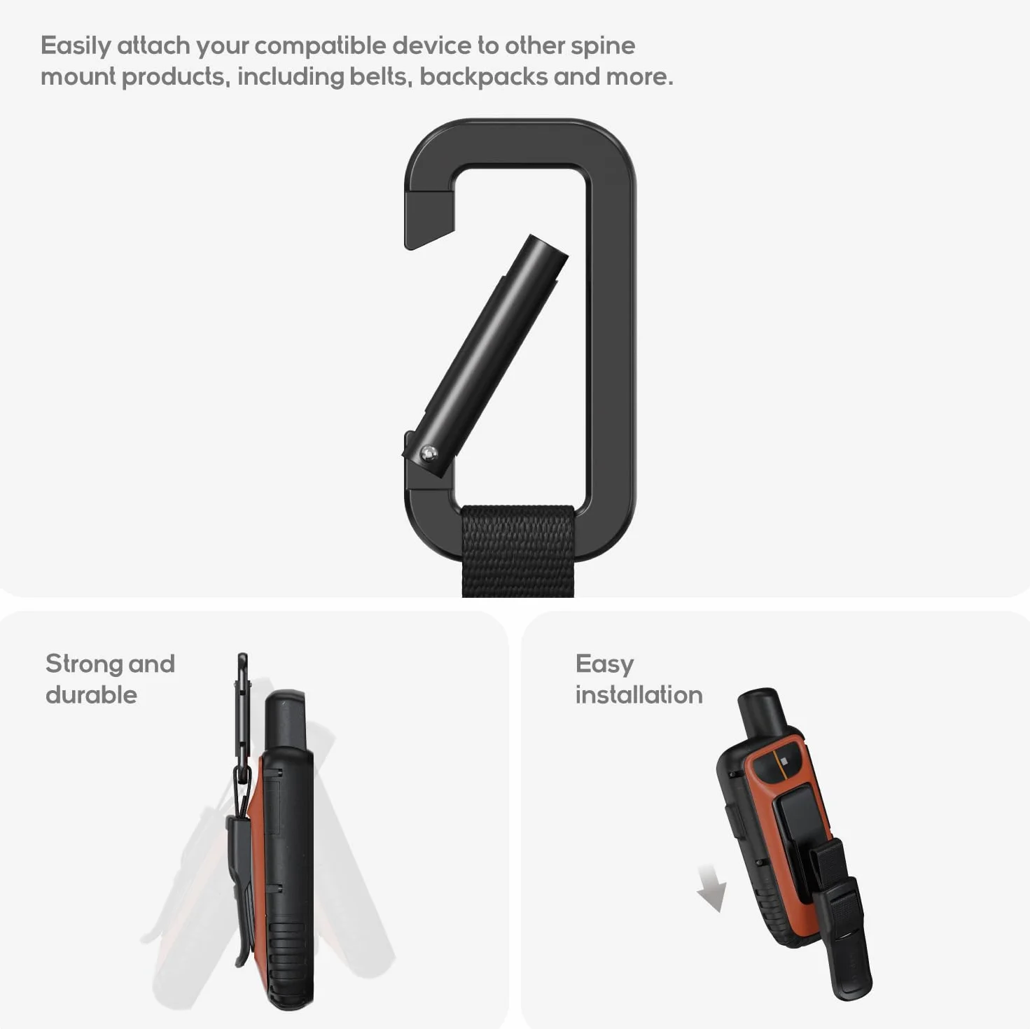 TUSITA Karabińczyk Clip Uchwyt Akcesorium Kompatybilne z Garmin Handhelds - Akcesoria Systemu GPS 010-12897-01