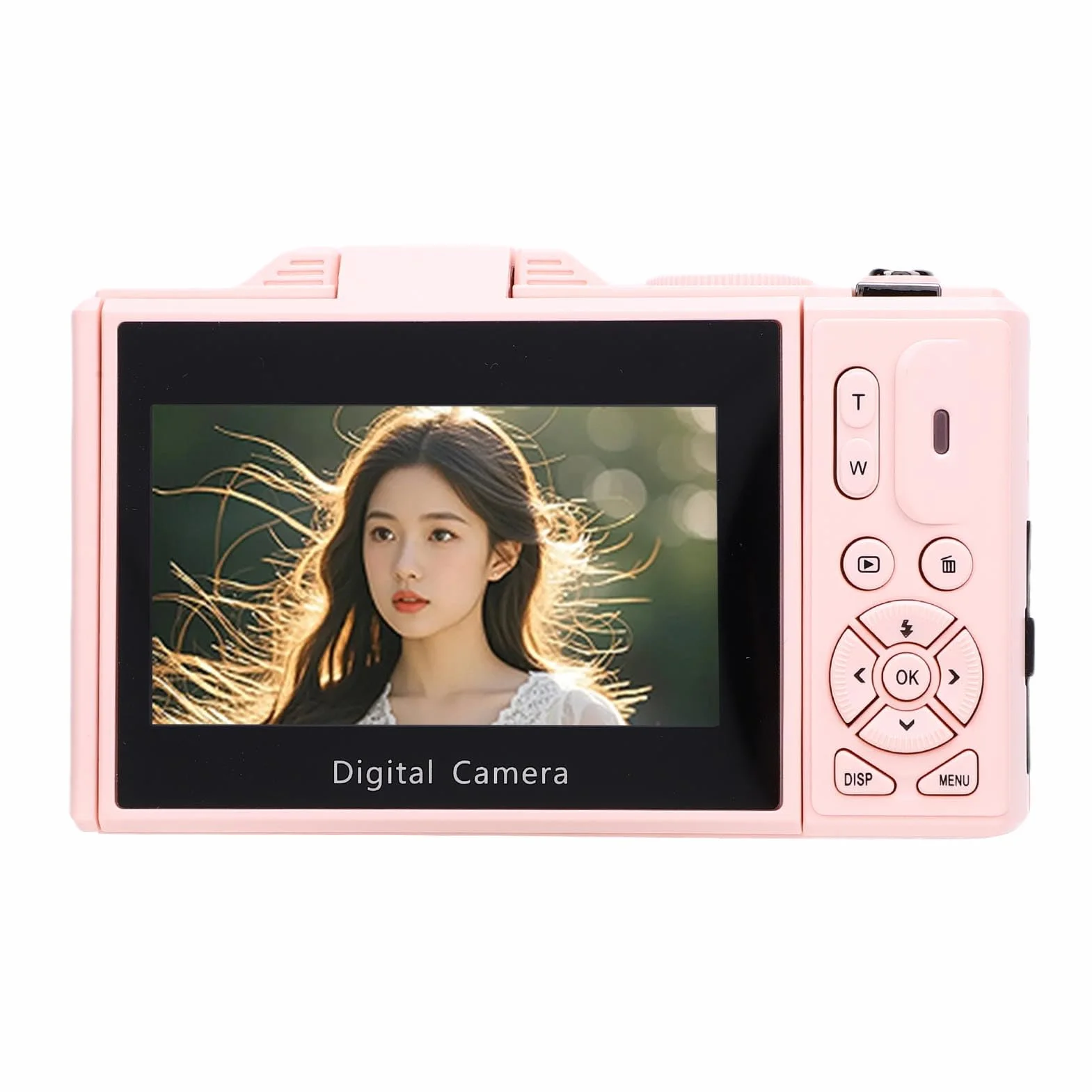 LICAEVEY Cyfrowy Aparat Cyfrowy 5K 75MP z 3 -calowym Ekranem Klapki, Aparat Vlogging z 18x Zoom, Cyfrowa Kamera Selfie z światłem LED i kartą Pamięci 32 GB