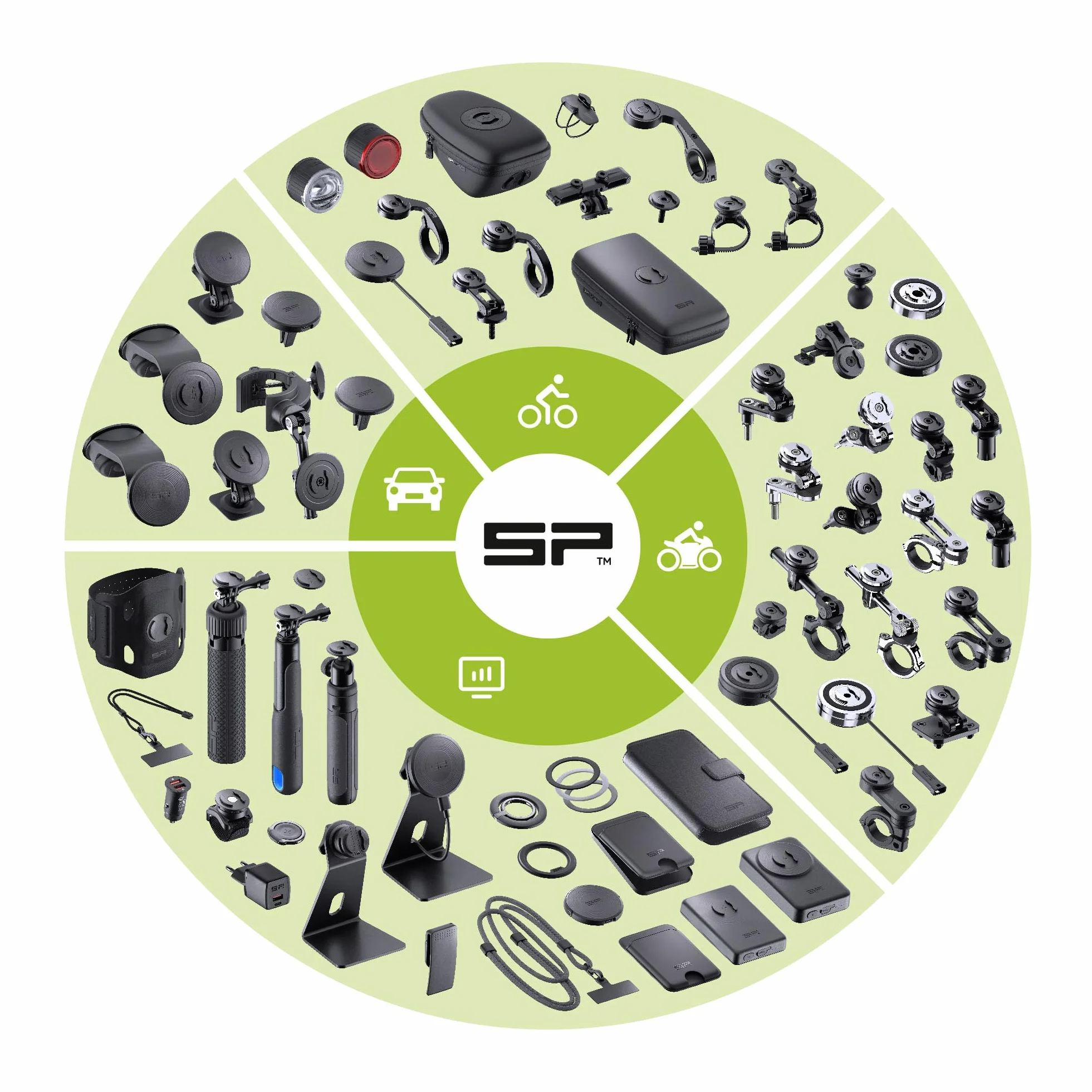 SP Connect Uniwersalny uchwyt na telefon komórkowy do motocykla - uchwyt na smartfona do motocykli i motorowerów - solidne gniazdo zaciskowe - urządzenia 58-85 mm, standardowe i duże kierownicy -