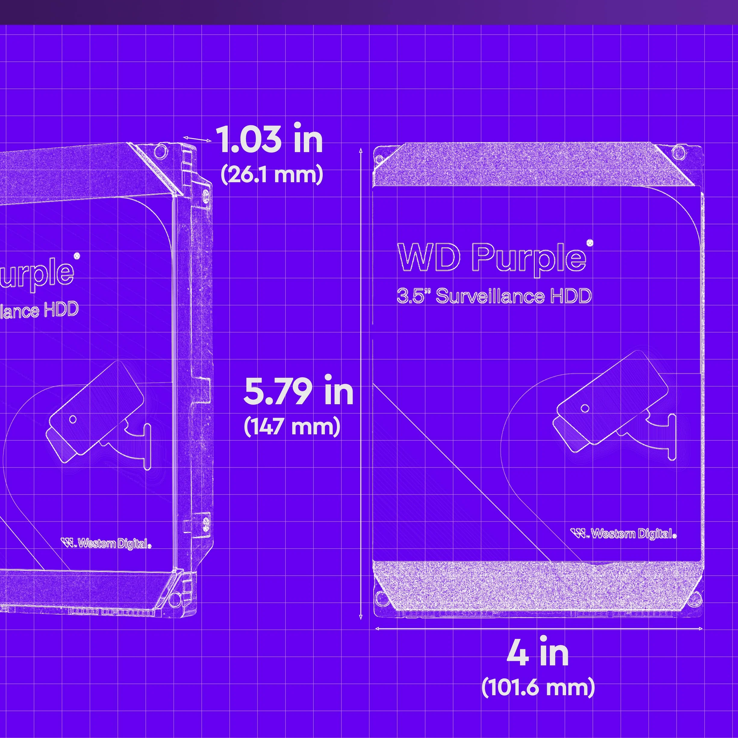 HDD WD Purple WD64PURZ 6TB - 6Gb/s Sata III 256MB (D)