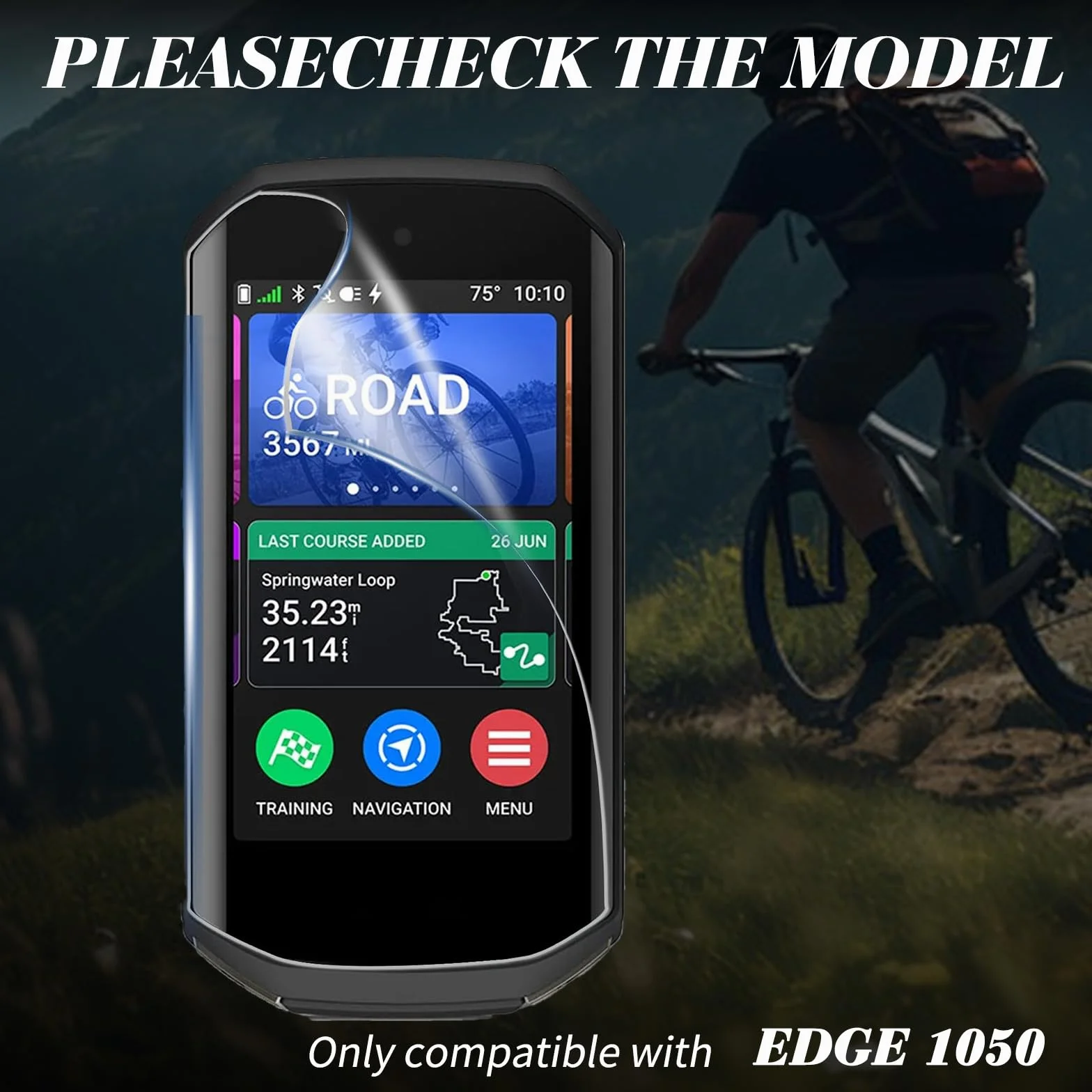 4 Szt. Kompatybilnych z Garmin Edge 1050 Full-Cover Folia Ochronna na Pełny Ekran, 3D, Zakrzywiona Powierzchnia, Antyrefleksyjna, Matowa