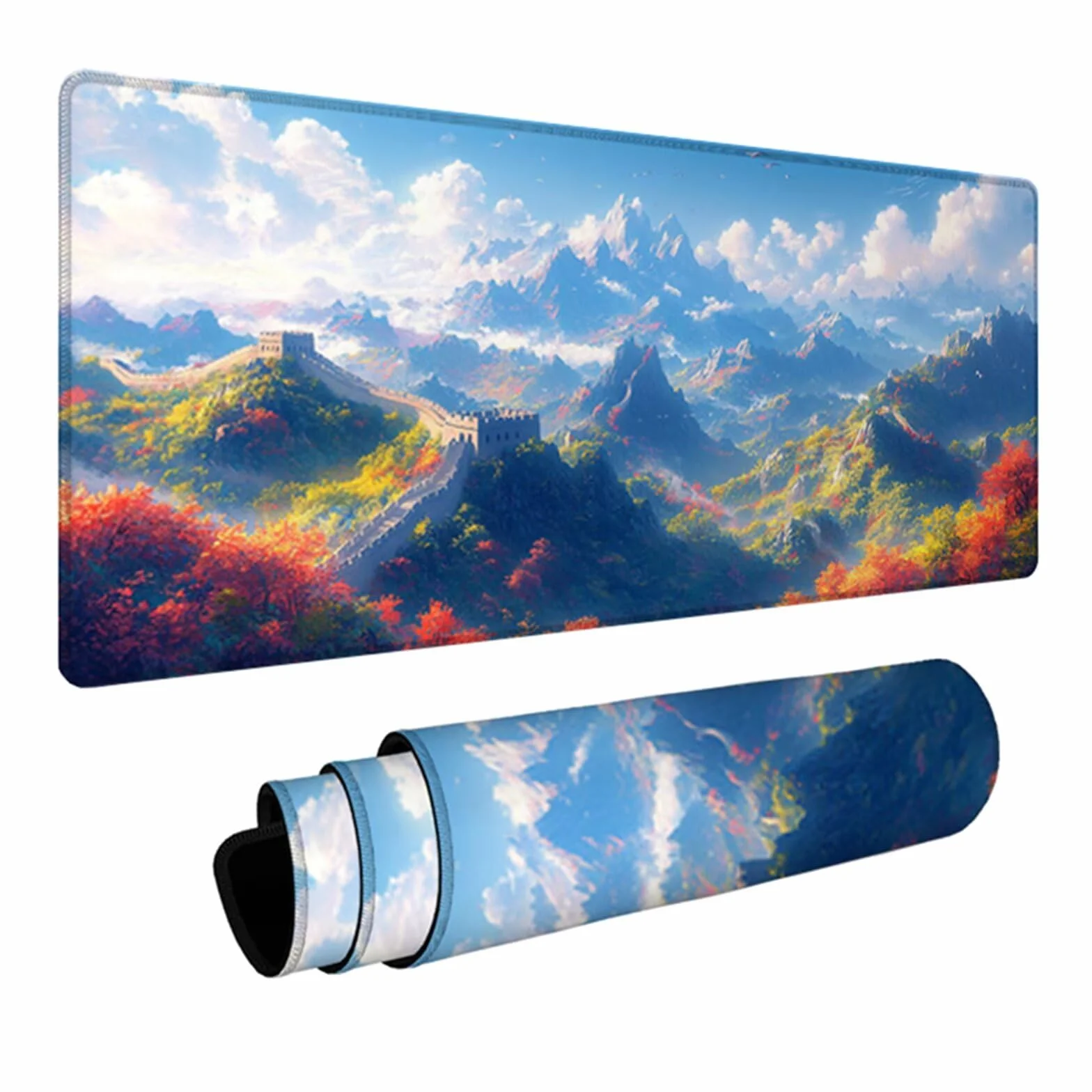 Podkładka pod mysz o wymiarach 122 x 61 cm, podkładka pod mysz do gier, podkładka na biurko z antypoślizgową gumową podstawą, akcesoria do gier, podkładka pod mysz z przeszytą krawędzią, akcesoria