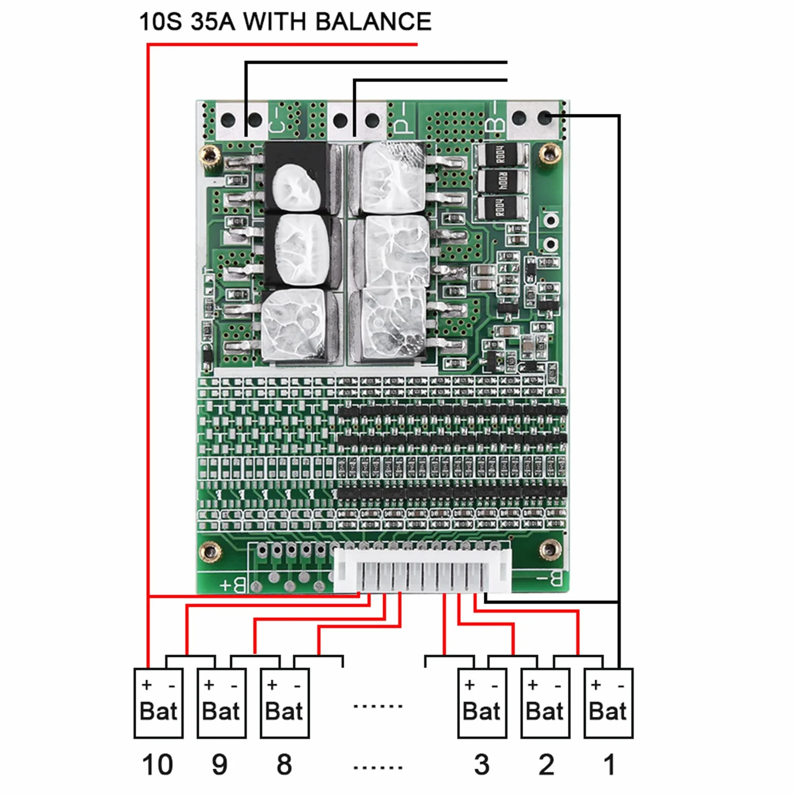 P?yta Ochronna Bateria 36V 35a 10S Bateria Litowo-jonowa BMS P?yta Ochronna PCB Do Trójsk?adnikowych Ogniw Kobaltowych Z Równowa?eniem