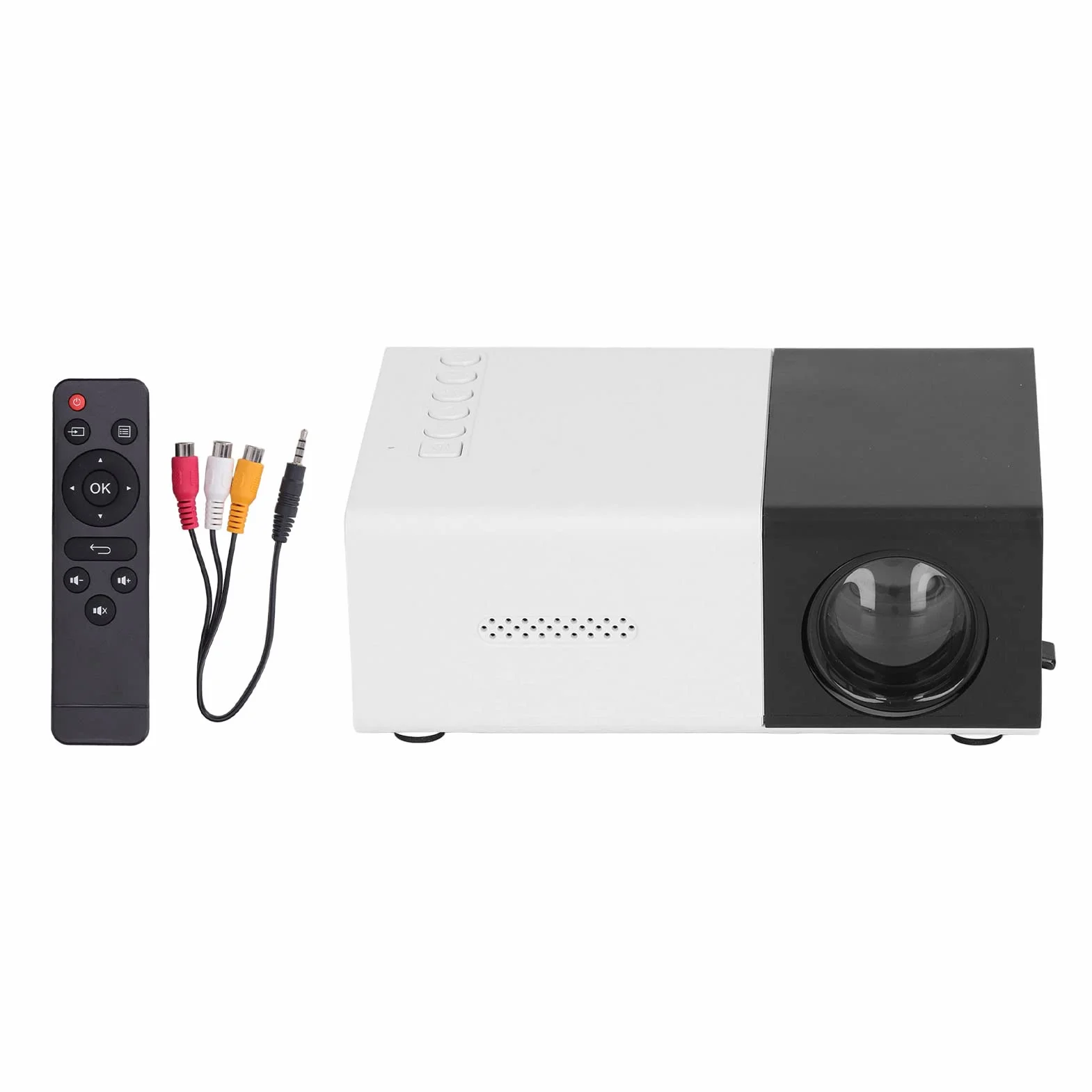 Mini Projektor Wbudowane Głośniki Obraz z Odbiciem Rozproszonym Czarny 1080P Przenośny Projektor Filmowy 100–240 V, Projektor Filmowy do Kina Domowego na świeżym Powietrzu,