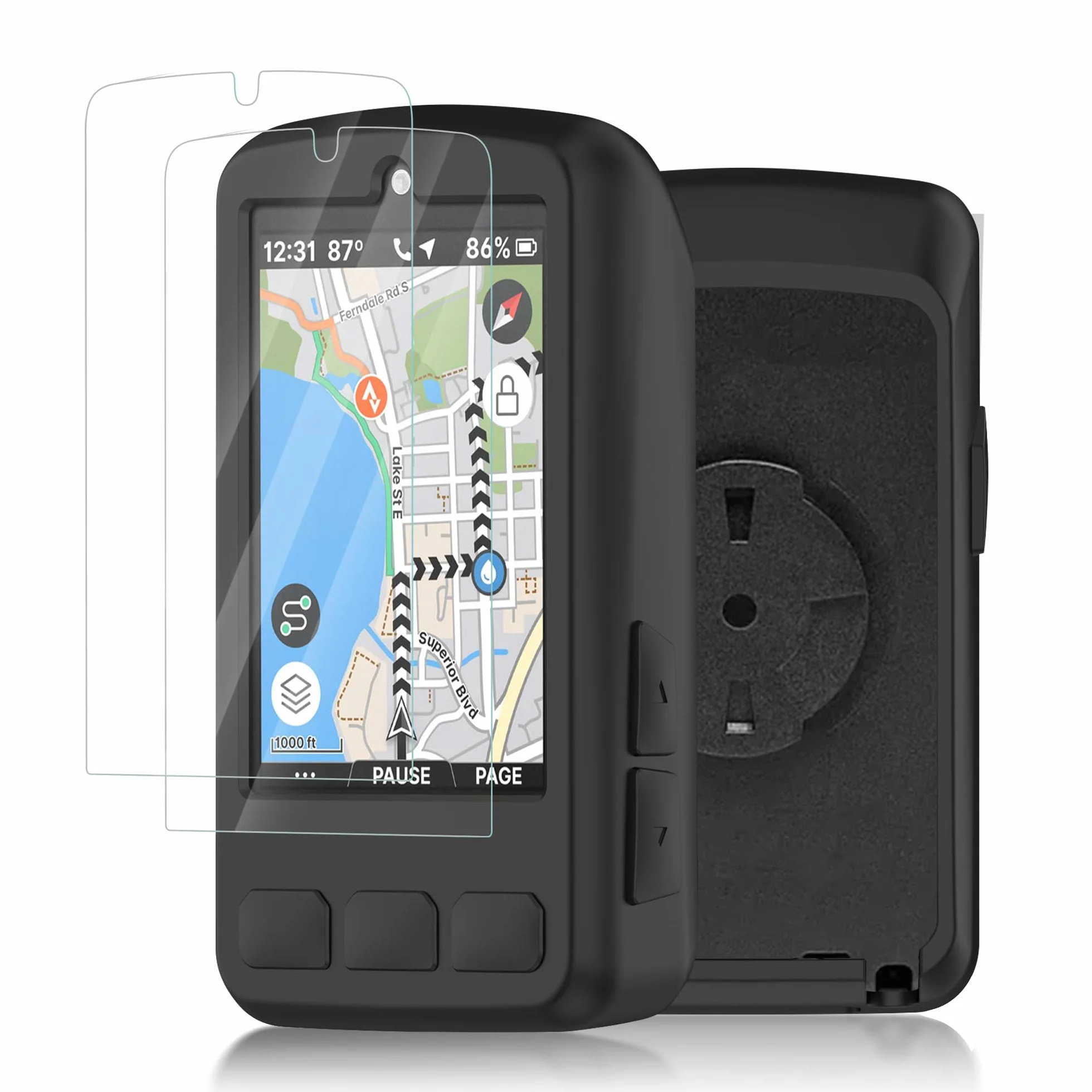 Silikonowe etui do Wahoo ELEMNT ROAM 3/ROAM V3 + 2 osłony ekranu PET, kompleksowa ochrona