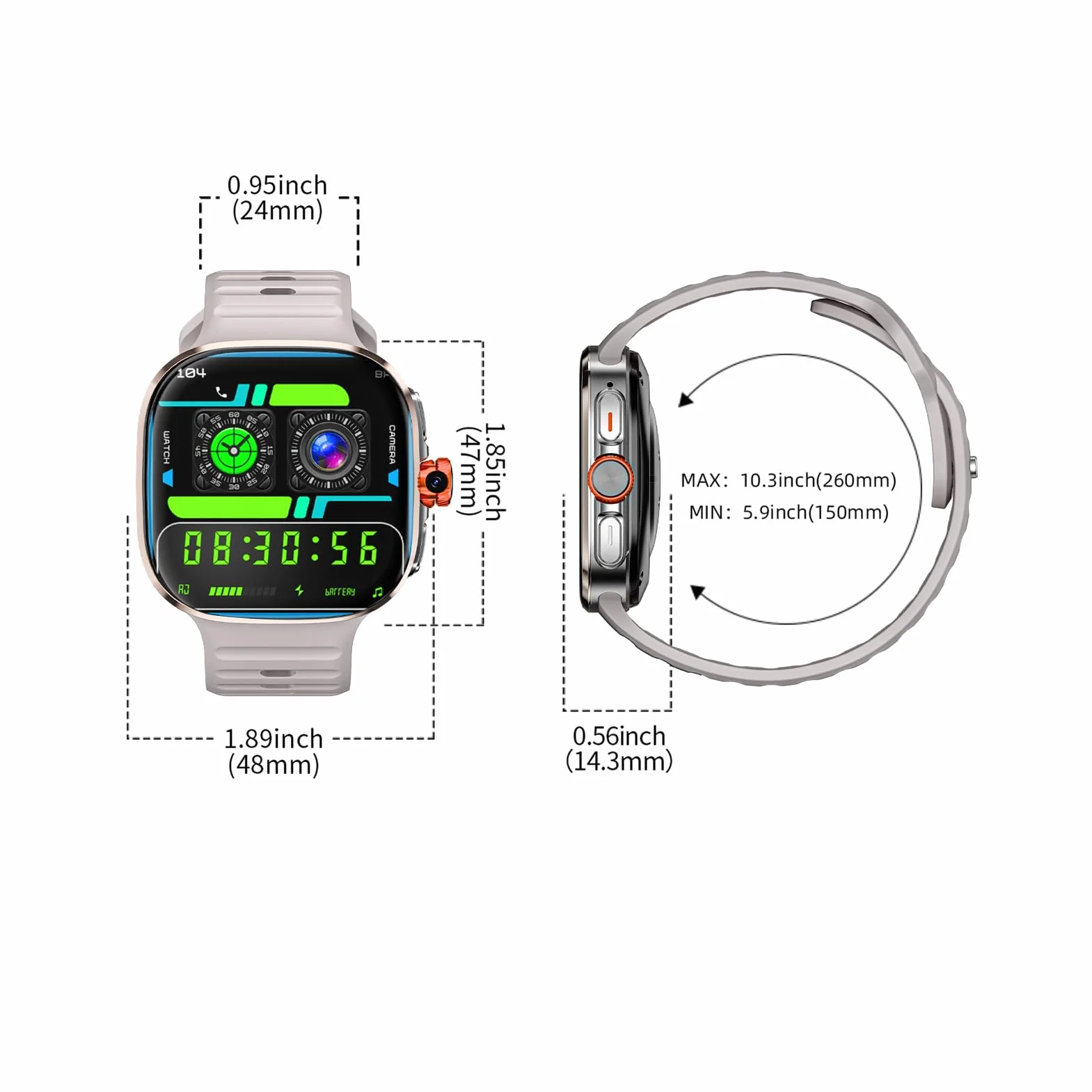 Monitorowanie Tętna Zegarek 4G Smart Watch z 2,16 -calowym Ekranem Dotykowym, Wi -Fi GPS BT Smartwatch, Tłumaczenie w Czasie Rzeczywistym AI, Niezależne Połączenie Telefoniczne (GOLD)