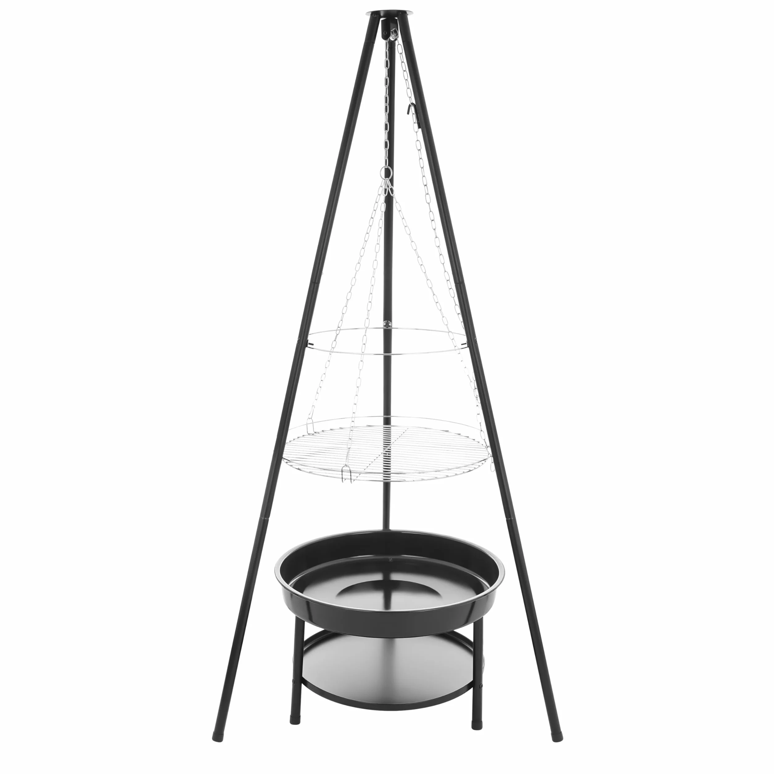 Duży grill ogniskowy palenisko trójnóg wiszący 2w1