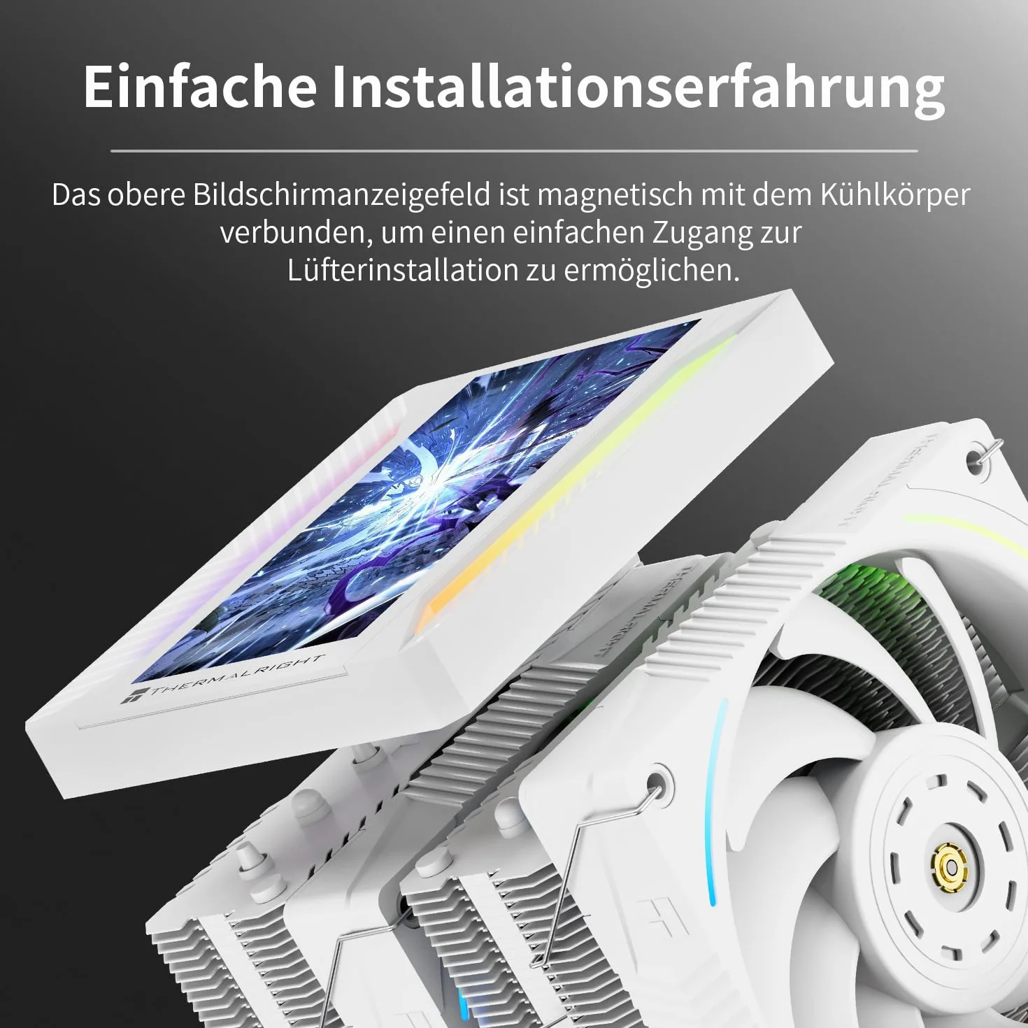 Thermalright Peerless Assassin 120 Vision ARGB White CPU chłodnica powietrza, chłodzenie Twin Tower – 1850 obr./min, rozdzielczość 320 x 240, ekran IPS o przekątnej 2,8 cala, chłodzenie procesora do