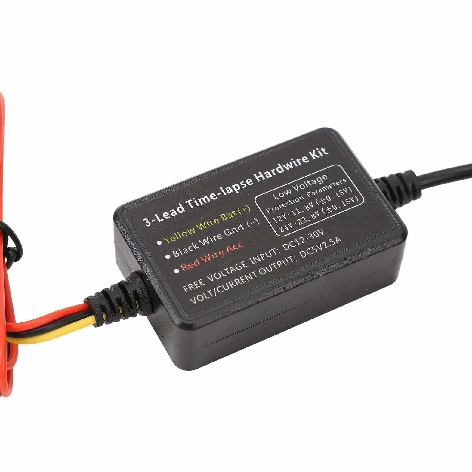 Akozon Zestaw Przewodów Stałych Kamery Typu C. Przewód Zasilający Kamery od 12 V–30 V do 5 Detektory Zasilania GPS