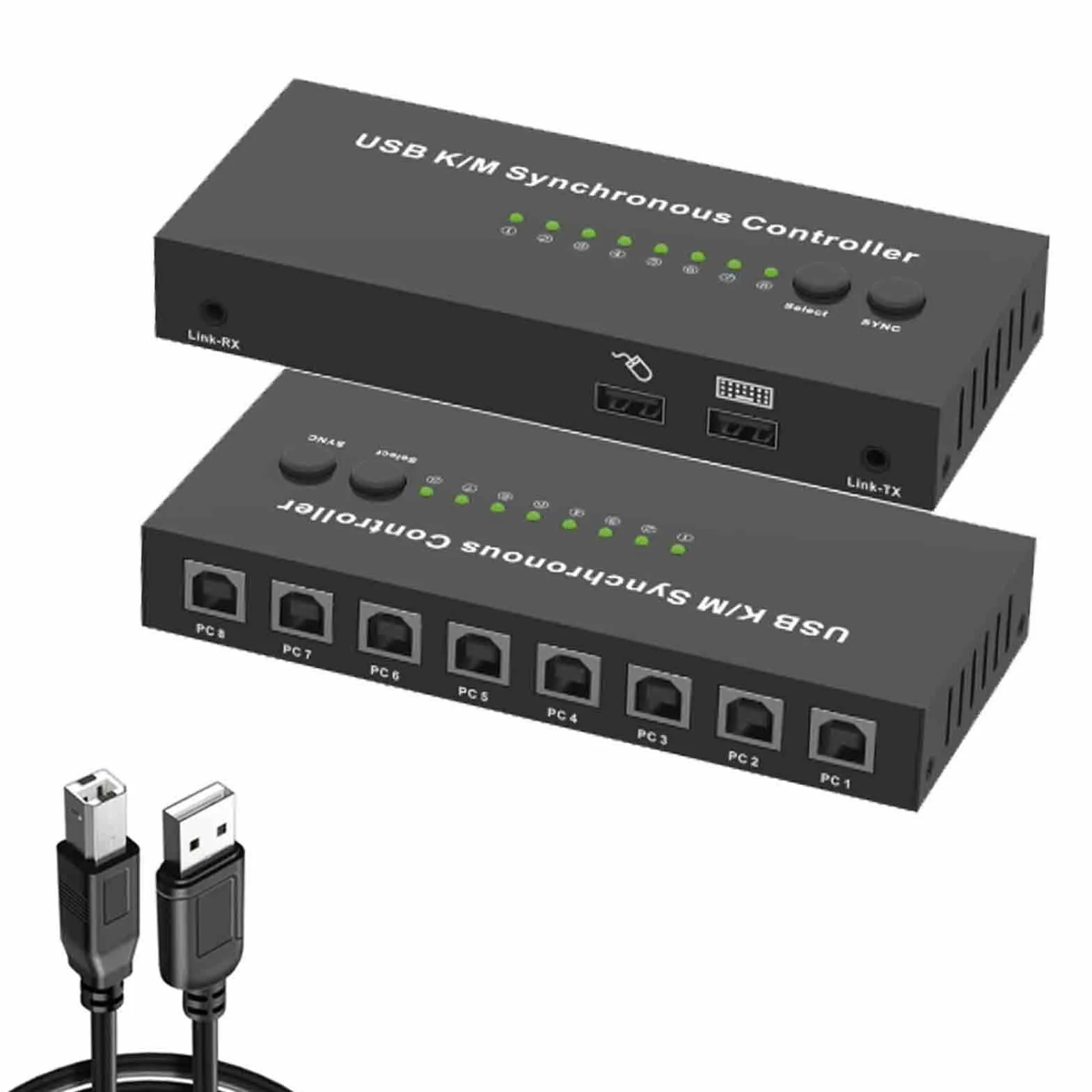 2-częściowy Synchronizator - przełącznik/dystrybutor KVM, synchronizator DNF Wielootwarty, Kontroler Synchronizacji Klawiatury I Myszy USB, Kontroler Do Gier Plug and Play (2 Porty)