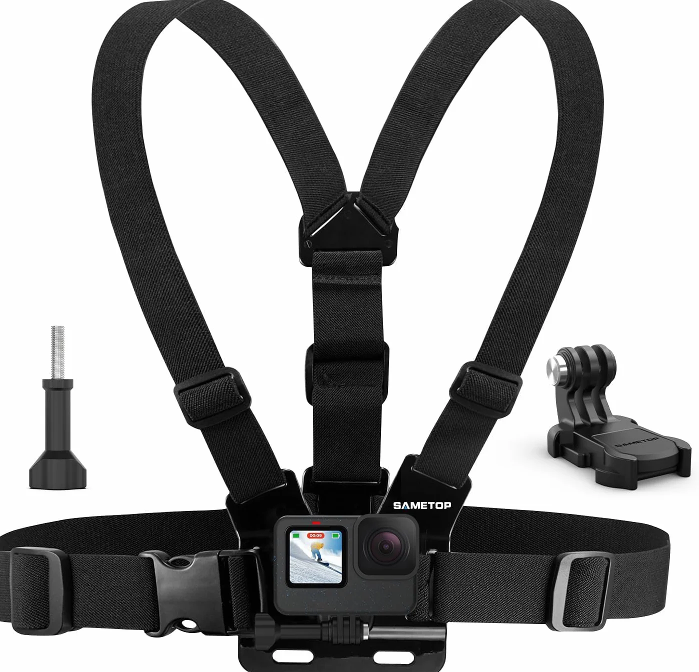Chesty Opaska na Głowę Uchwyt Mocowanie Klatkę Piersiową do GoPro | Zestaw Pas Piersiowy Head Strap, do Go Pro Hero 13 12 11 10 9 8 7 6 5 Max Mission Session AKASO DJI Osmo Kamery Sportowe