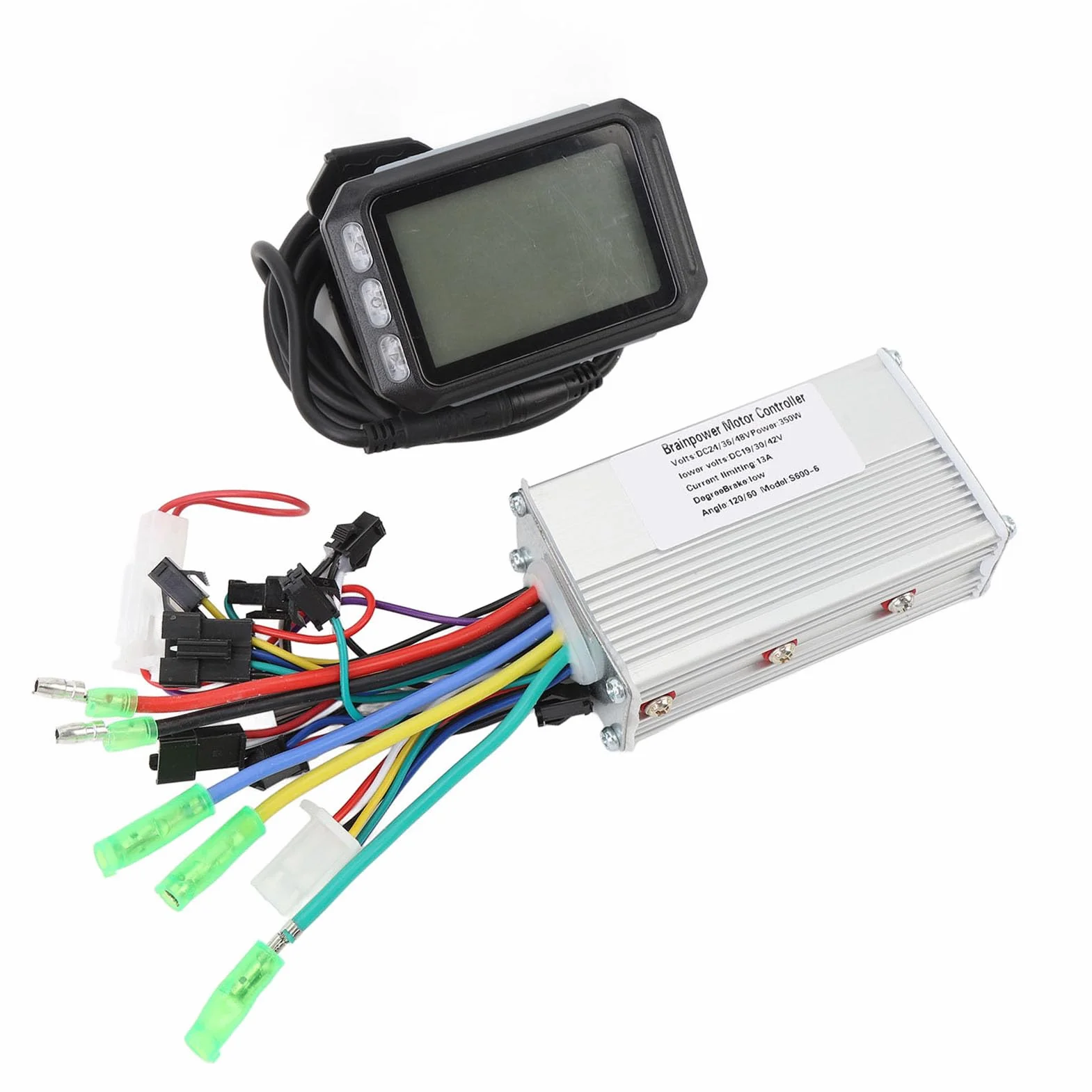 Bezszczotkowy kontroler i wyświetlacz UMDHAIYI do roweru elektrycznego, moc 350 W, obudowa ze stopu aluminium, ekran LCD, do UMDHAIYI
