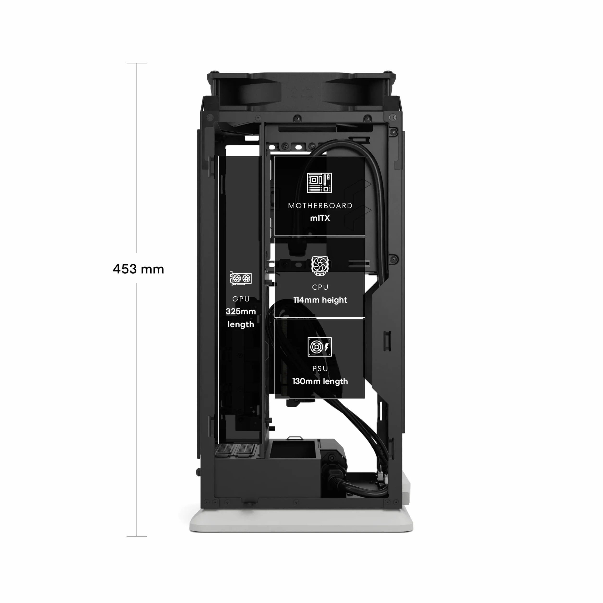 Fractal Design Mood Light Gray PC Case - elegancka konstrukcja tkaniny, górny wentylator 180 mm, ukrywa kartę graficzną 325 mm, kompatybilność z płytą główną m-ITX, łatwy dostęp, wydajne chłodzenie