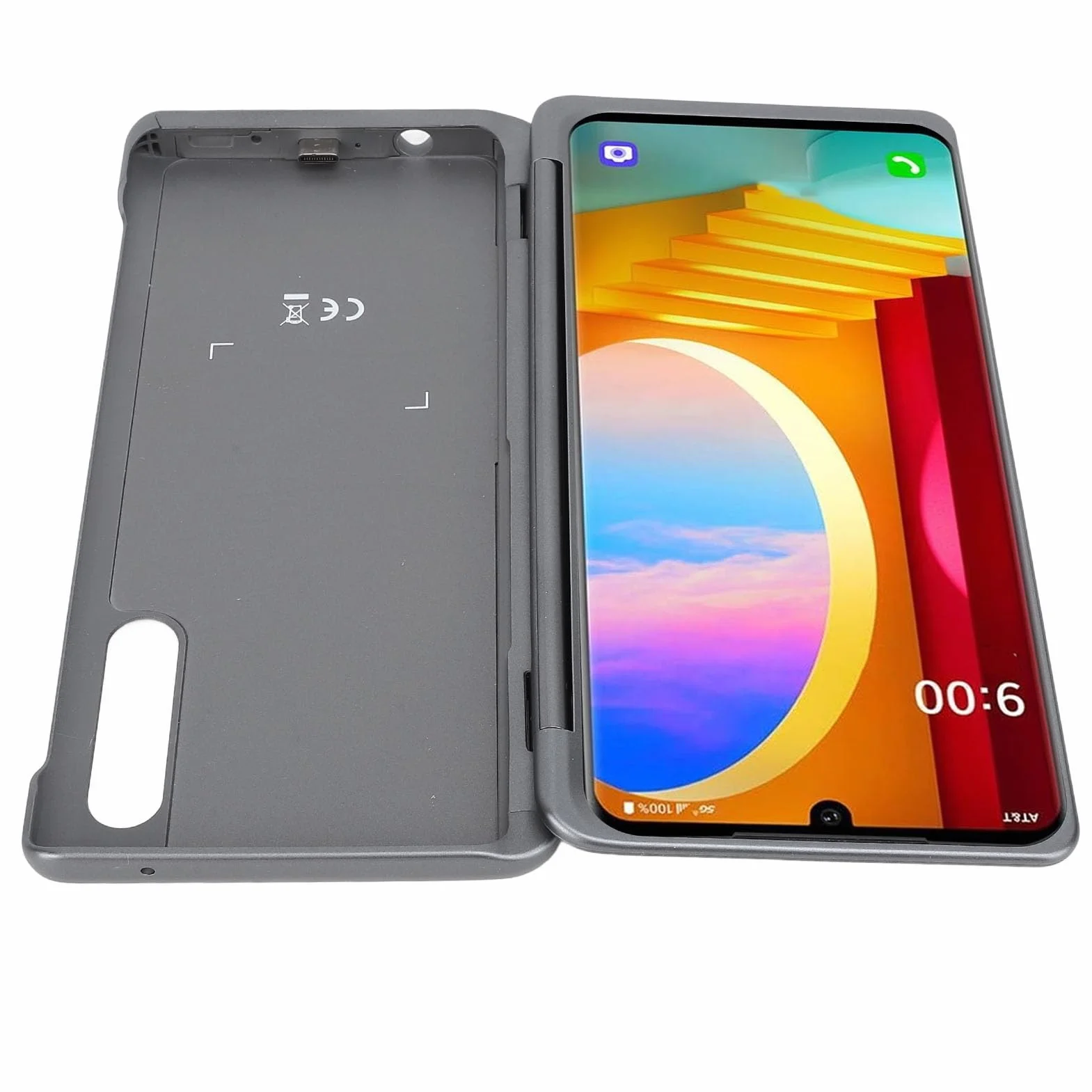 AMONIDA Etui na Telefon z Dwoma Ekranami i Adapterem Magnetycznym Typu C do Telefonu Velvet 5G G9, Elastyczny Zawias Umożliwiający wielozadaniowość, Wirtualny Joystick do Gier, materiał ABS (GRAY)
