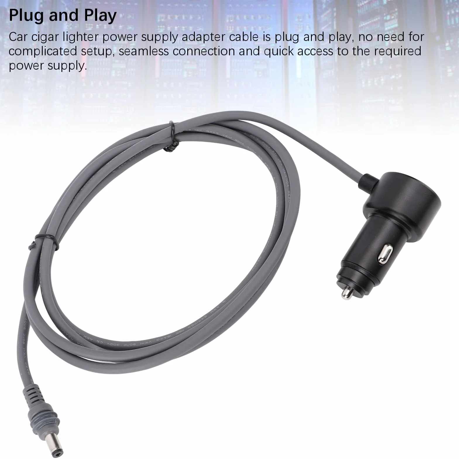 Satelitarne Mini DC Power Cable Papieranność, 3 w 1 Satelitarna ładowarka Samochodowa DC Kabel Zasilający i Zapalniczka Papierosowa 12V-24V 18AWG z Cyfrowym Wyświetlaczem do (2M)