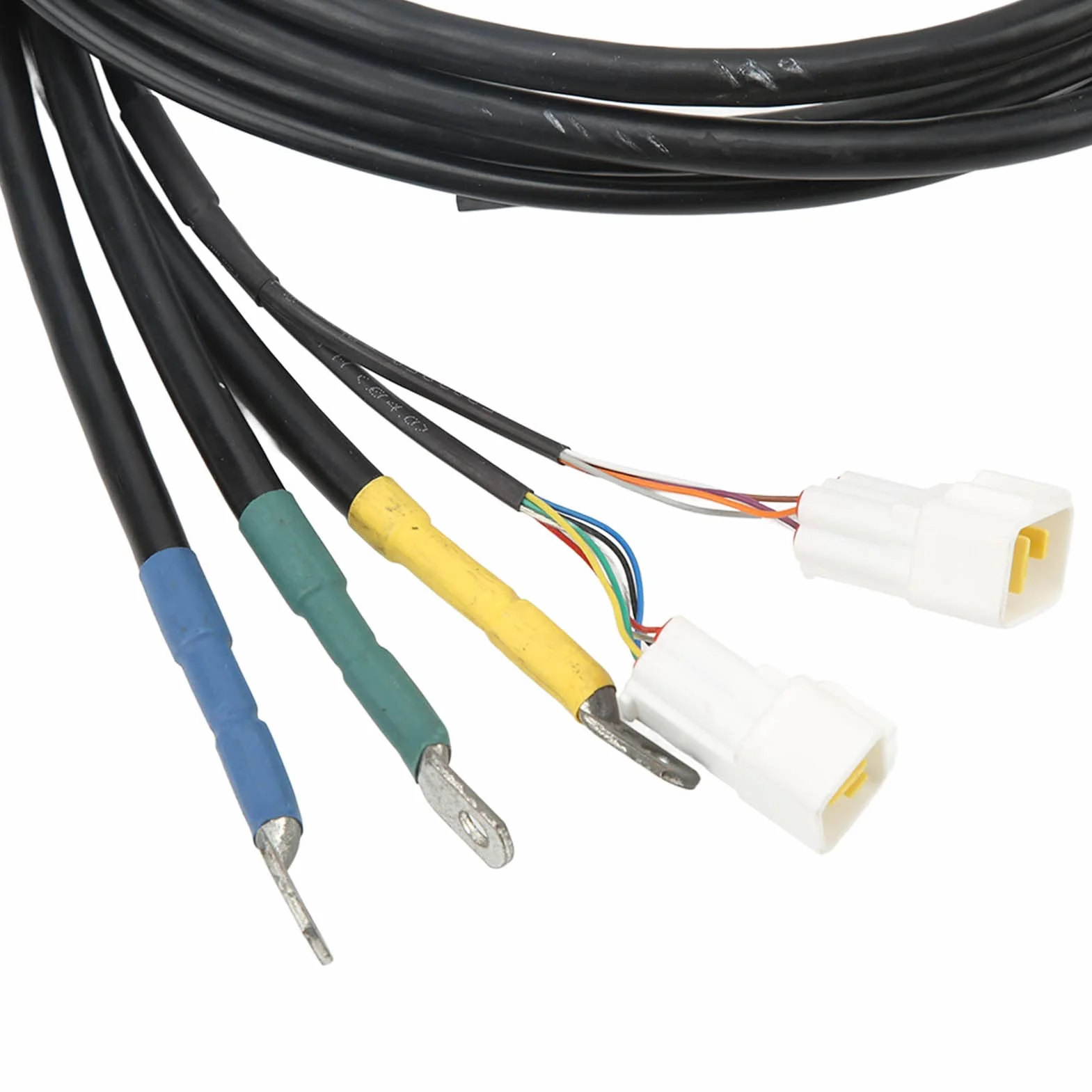 4 szt. Przedłużacz Silnika Miedziany Kabel Połączeniowy Silnika 16 mm² 1,35 M Uniwersalny Dzielony Przewód do Pojazdów Elektrycznych i Motocykli Stabilna przewodność