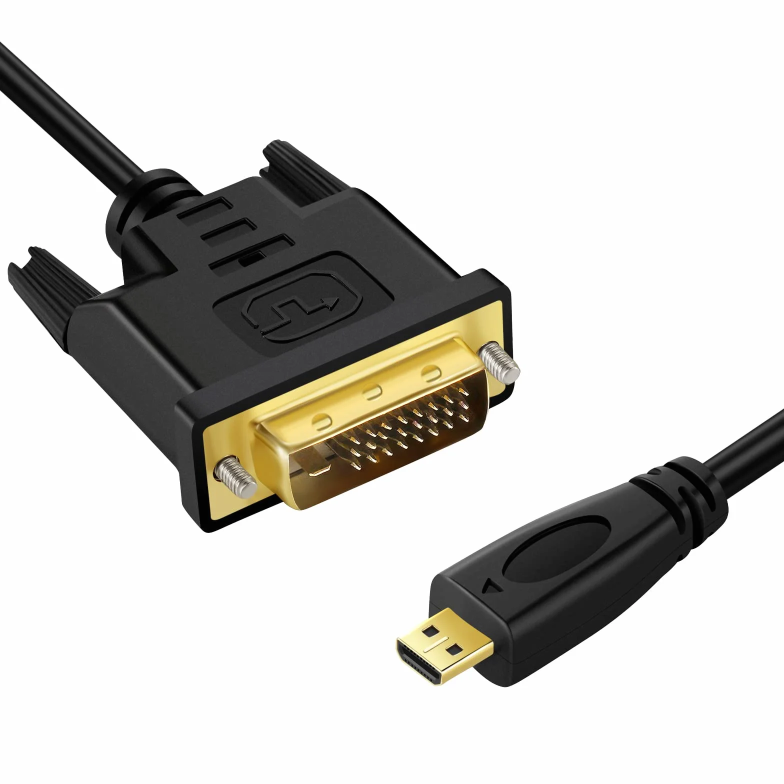 Twozoh Kabel micro HDMI na DVI, micro HDMI 1,4 do DVI 24 + 1 Pin męski do męskiego kabel obsługuje 1080P Full HD (1,8M)