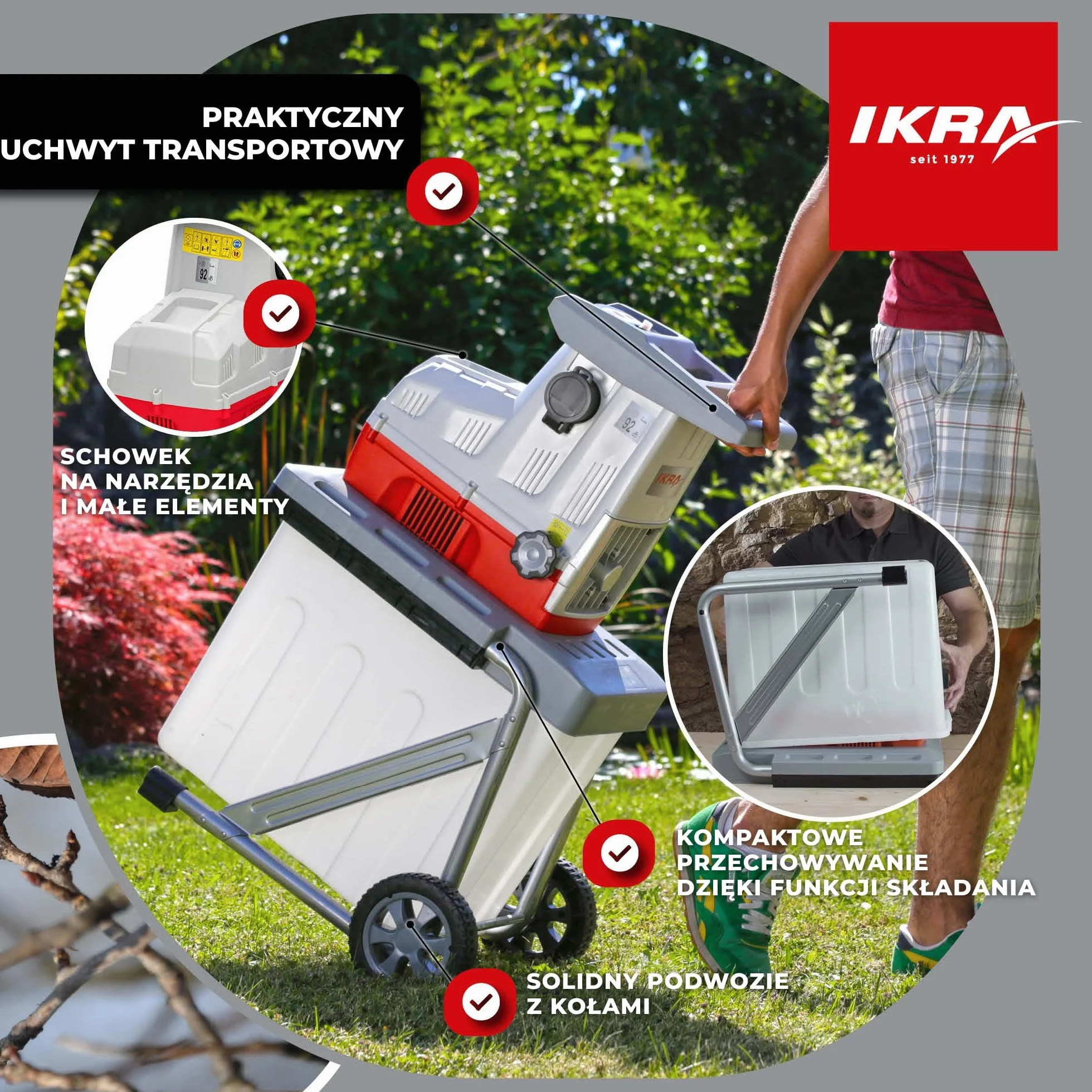 IKRA rozdrabniacz ogrodowy elektryczny ILH 3000 A 3000W 44mm