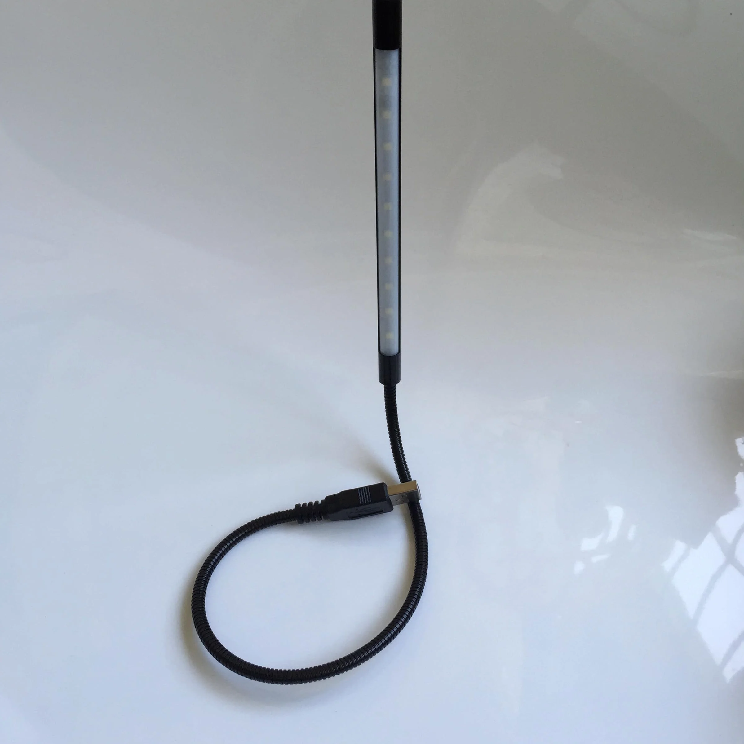 Eleidgs Lampa LED USB 10 LED ściemniana dotykowa przenośna elastyczna szyjka czarna