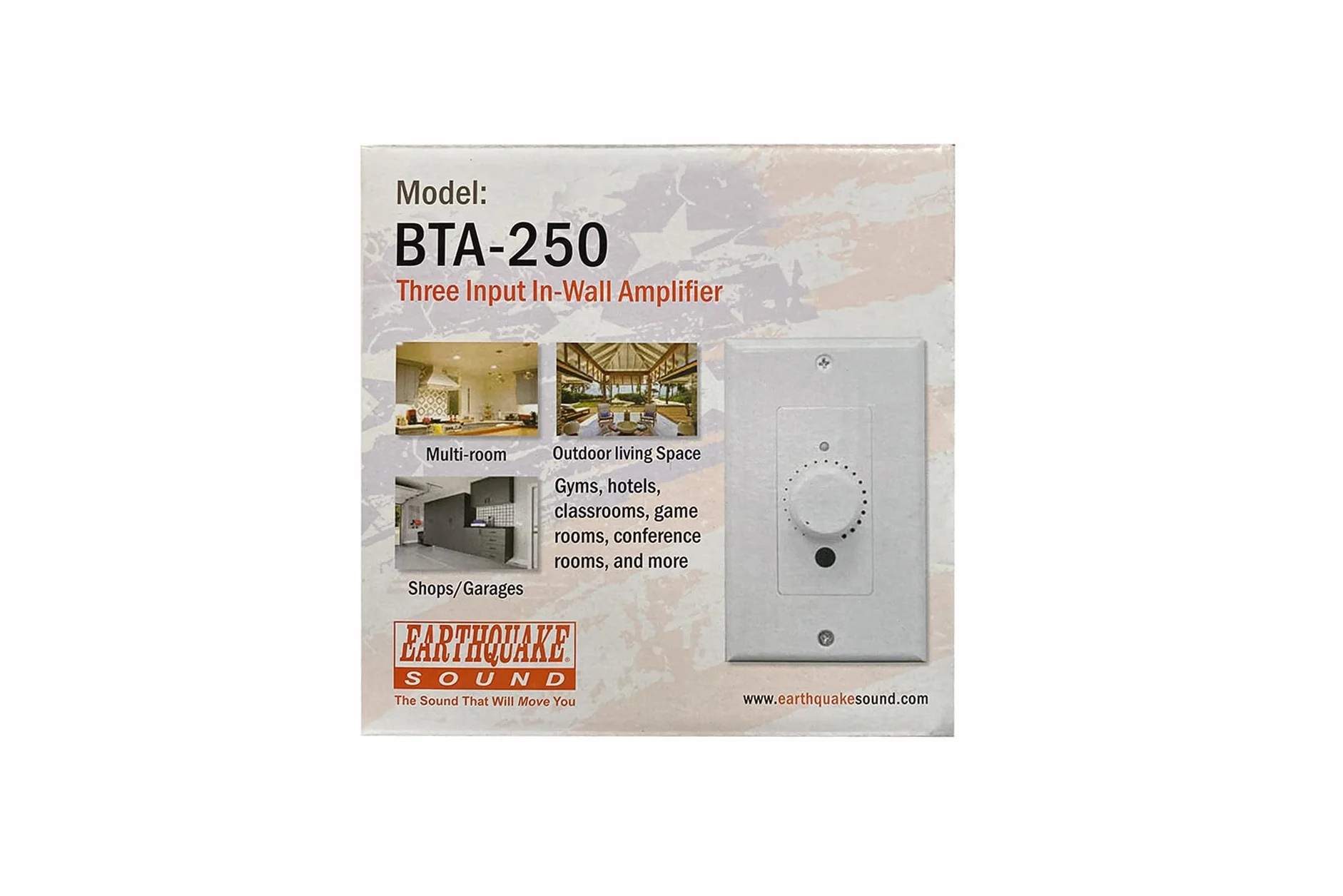 Earthquake Sound BTA-250 bezprzewodowy wzmacniacz stereo In-Wall 2-kanałowy, kompatybilny z Bluetooth®
